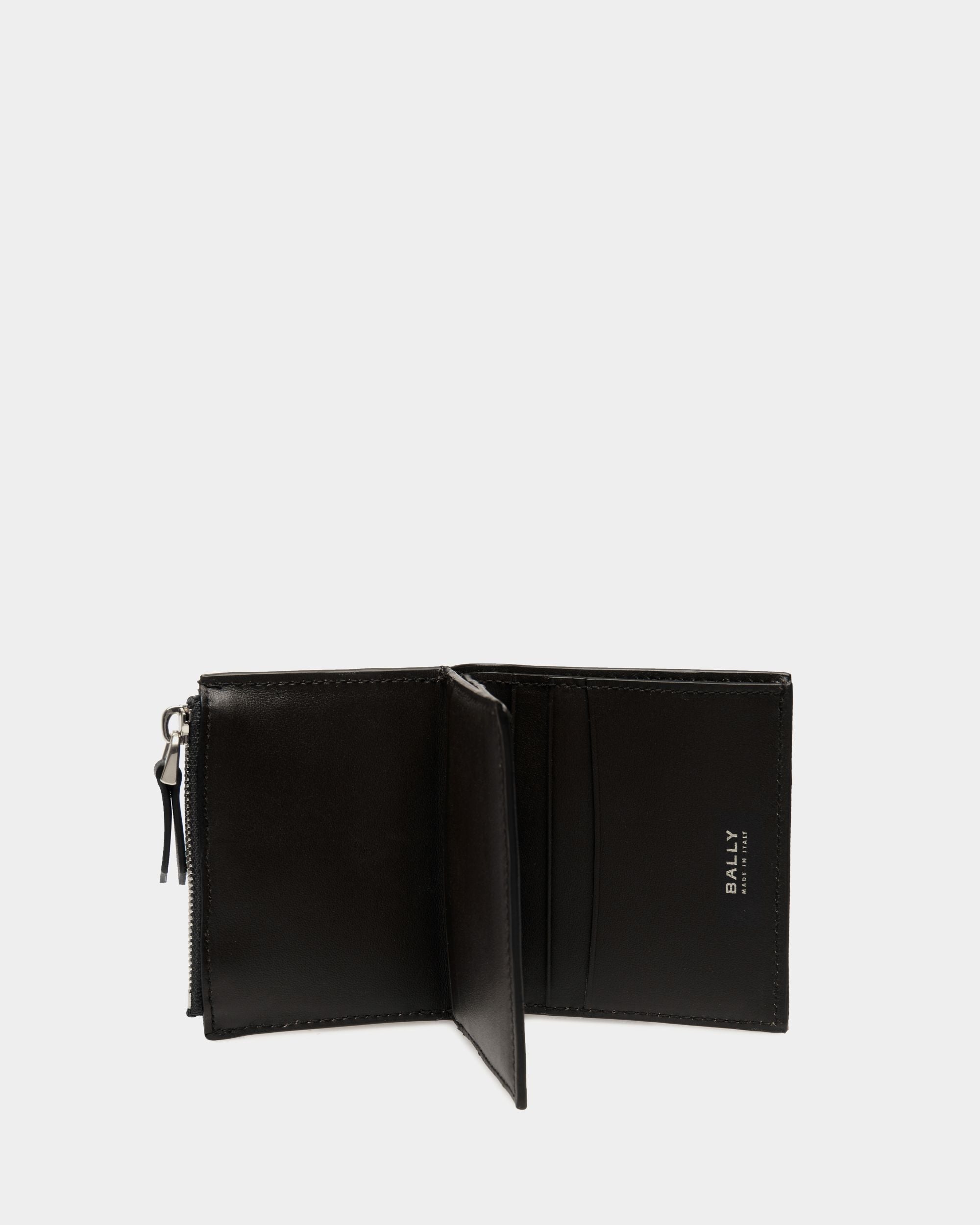 Bally Global - Deco Trifold Wallet in Black Leather - Black