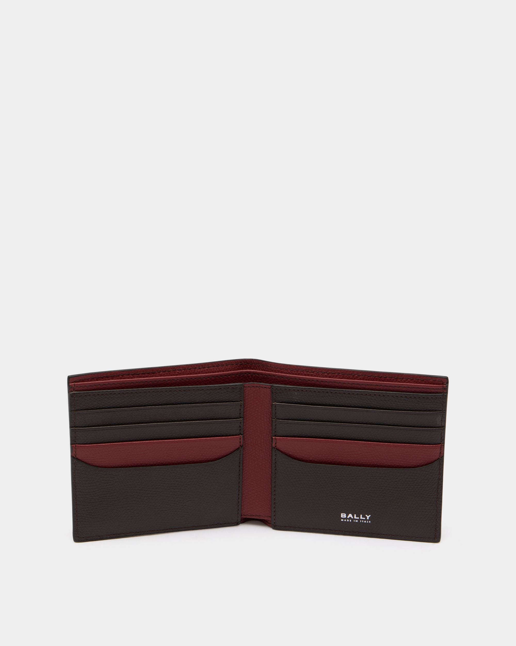 Bally Global - Bally Essential Wallet in Ebano And Red Grained Leather - Multicolor