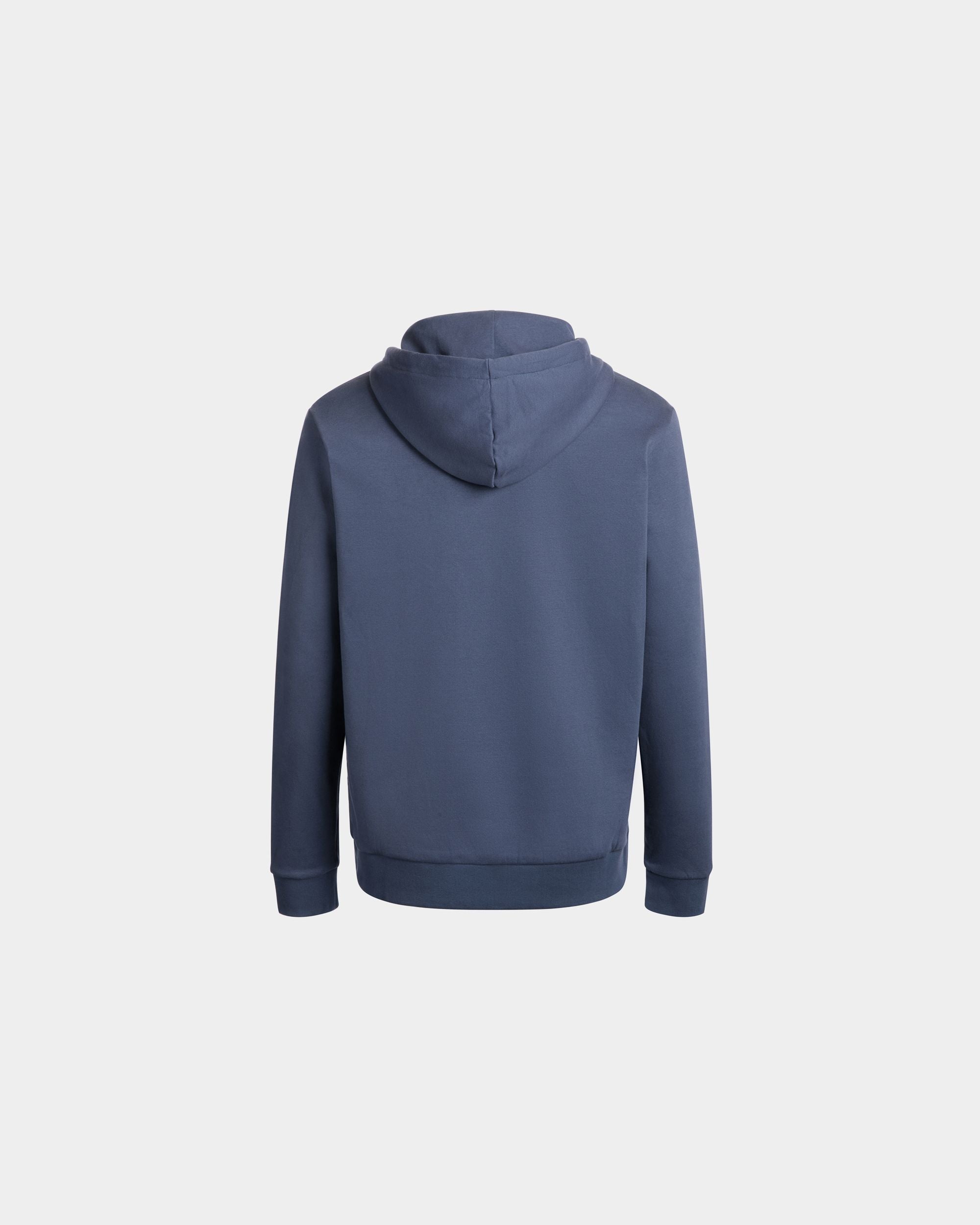 Bally Global - Hoodie in Blue Mélange Cotton - Blue