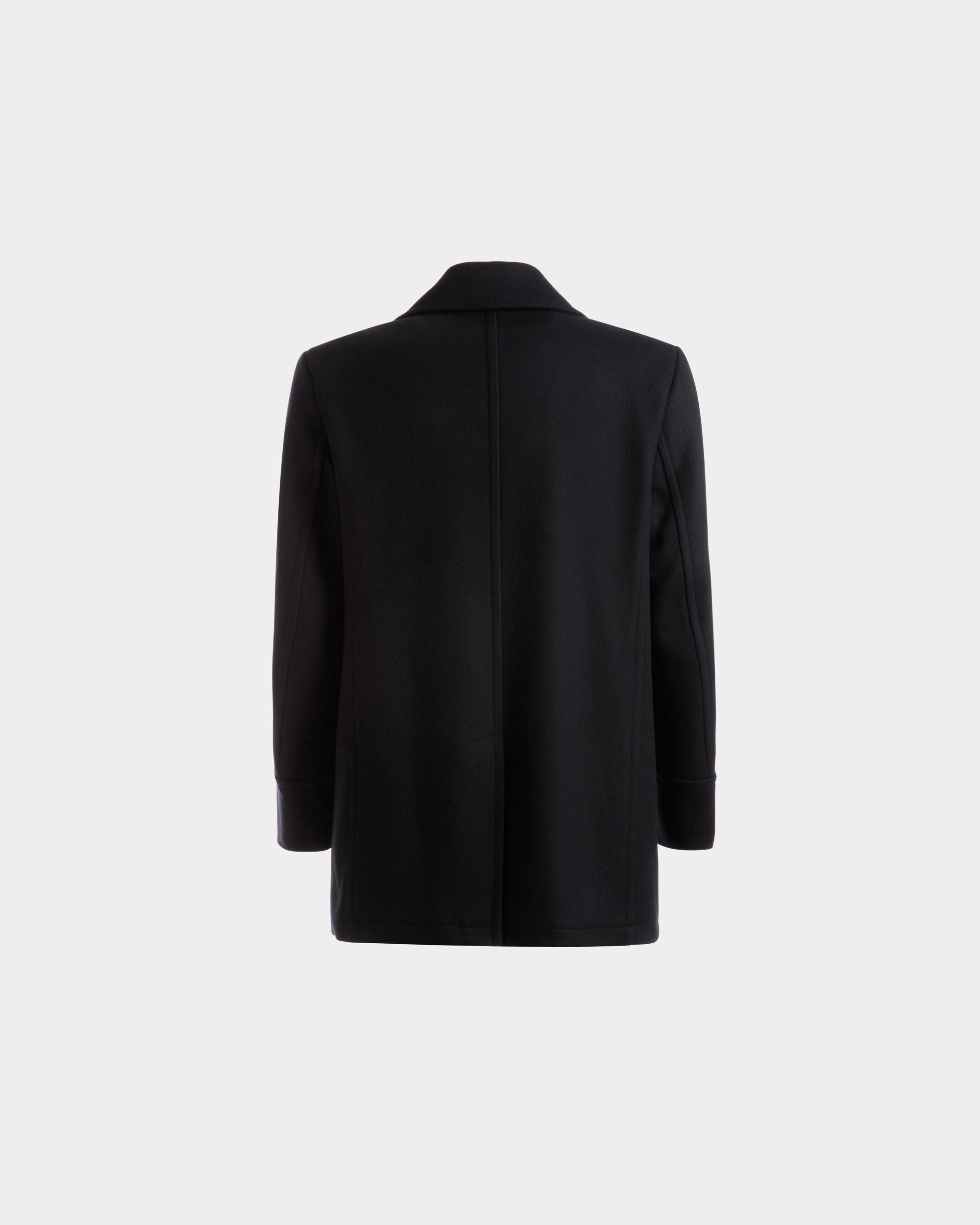 Bally Global - Double Breasted Coat In Navy Wool Mix - Blue