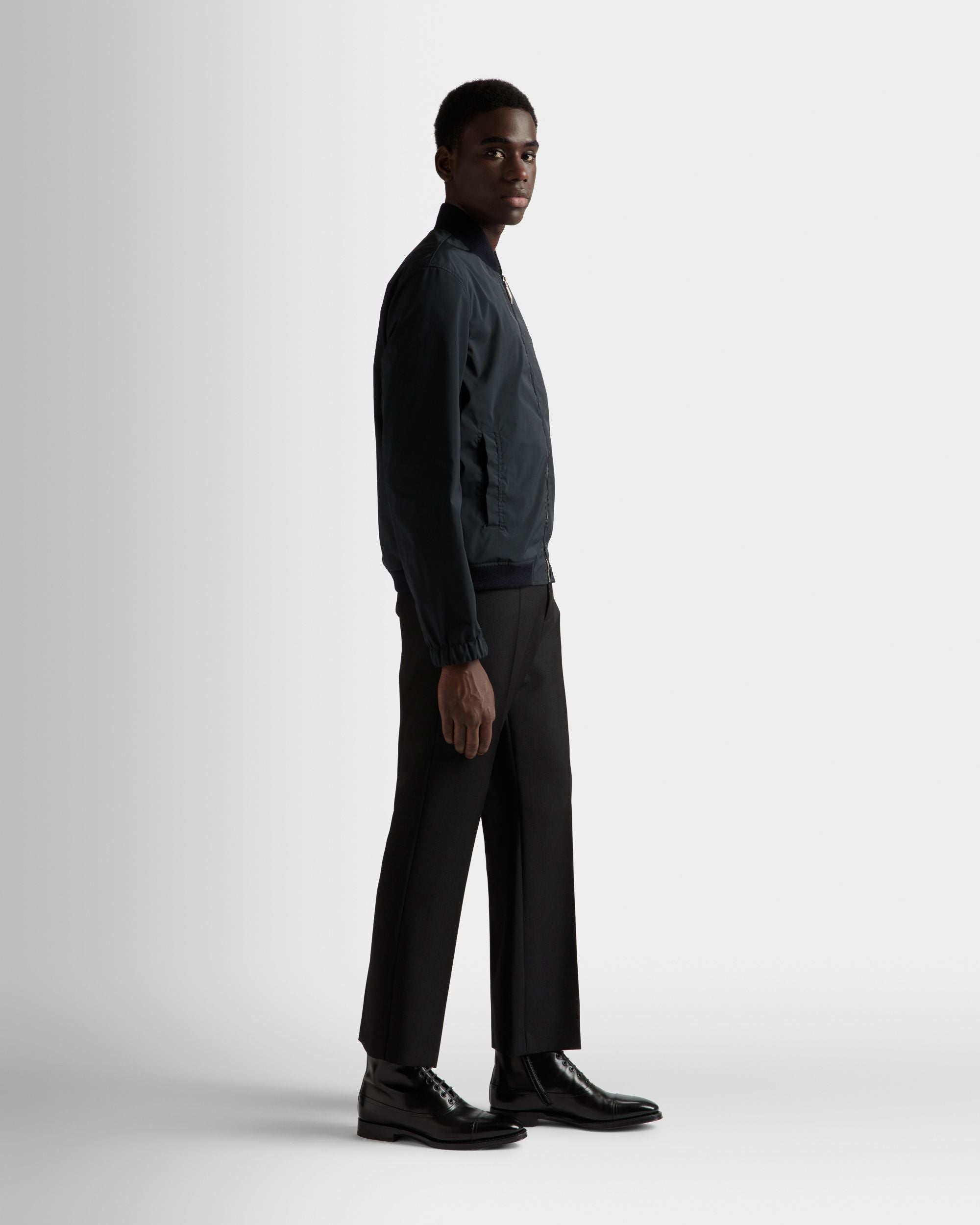 Bally Global - Bomber Jacket In Ink Fabric - Blue