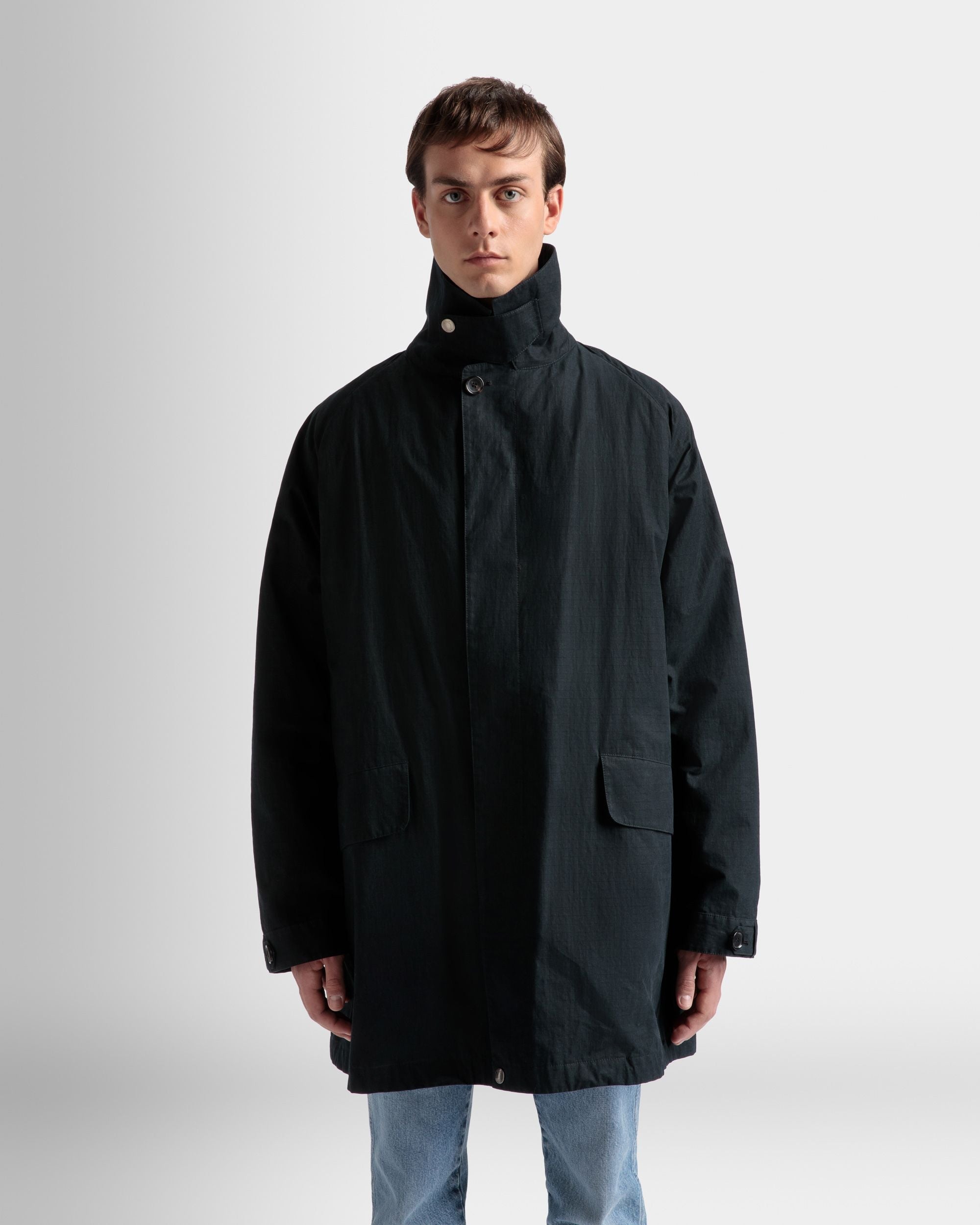 Bally Global - Duster Coat In Black Polyamide - Black