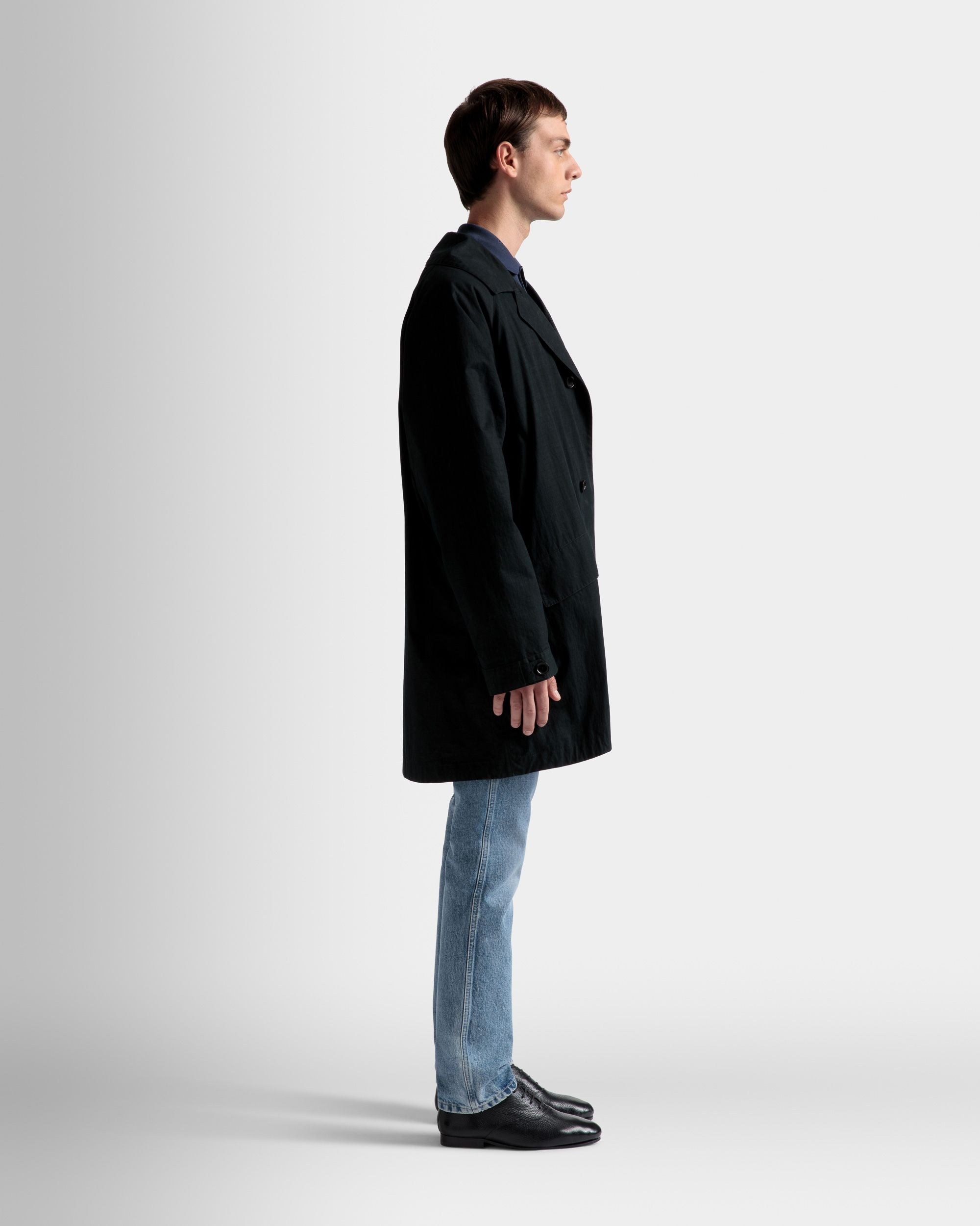 Bally Global - Duster Coat In Black Polyamide - Black