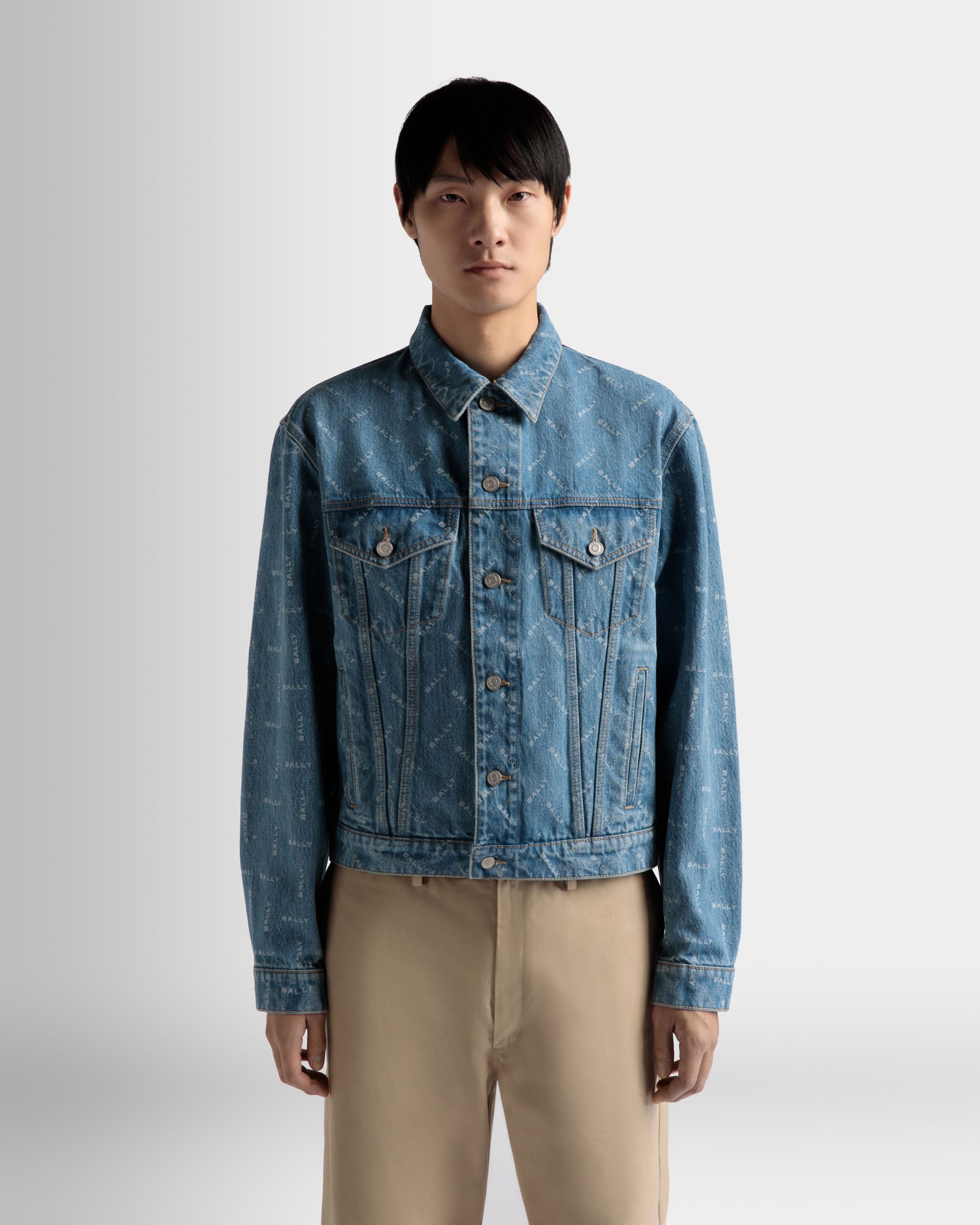 Bally Global - Denim Jacket In Light Blue Cotton - Blue