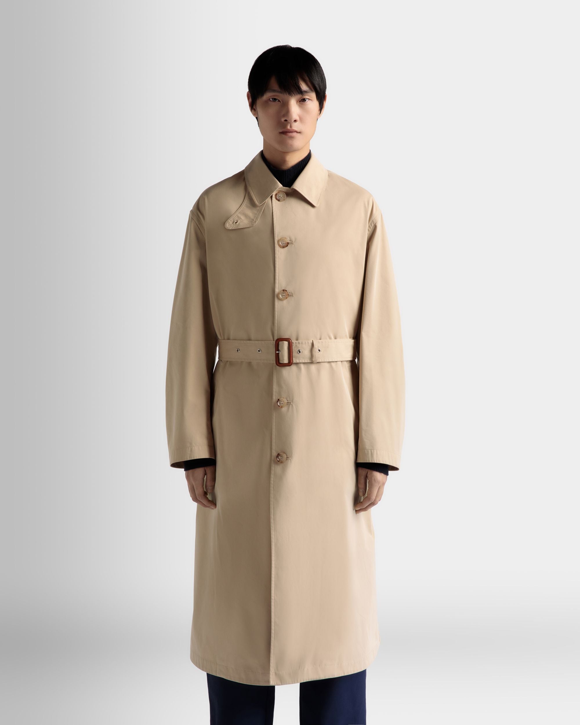 Bally Global - Trench Coat In Camel Fabric - Brown