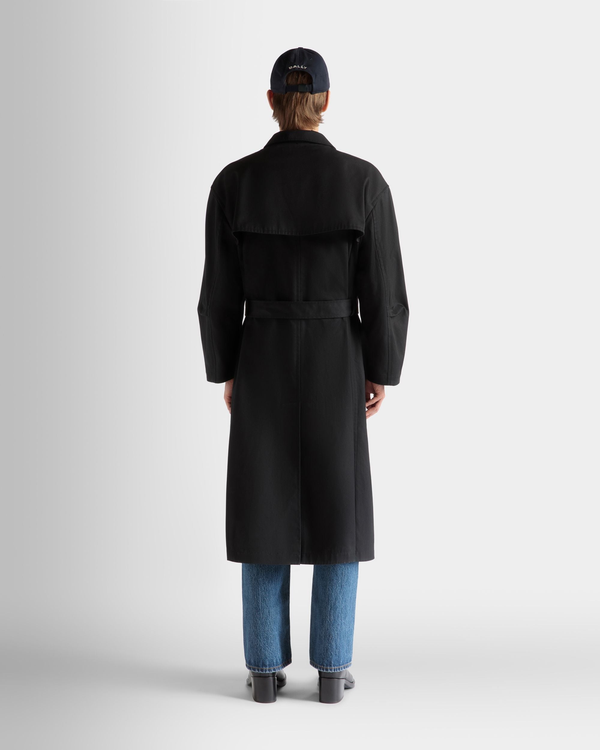 Bally Global - Trench Coat in Navy Blue Mix Cotton - Blue