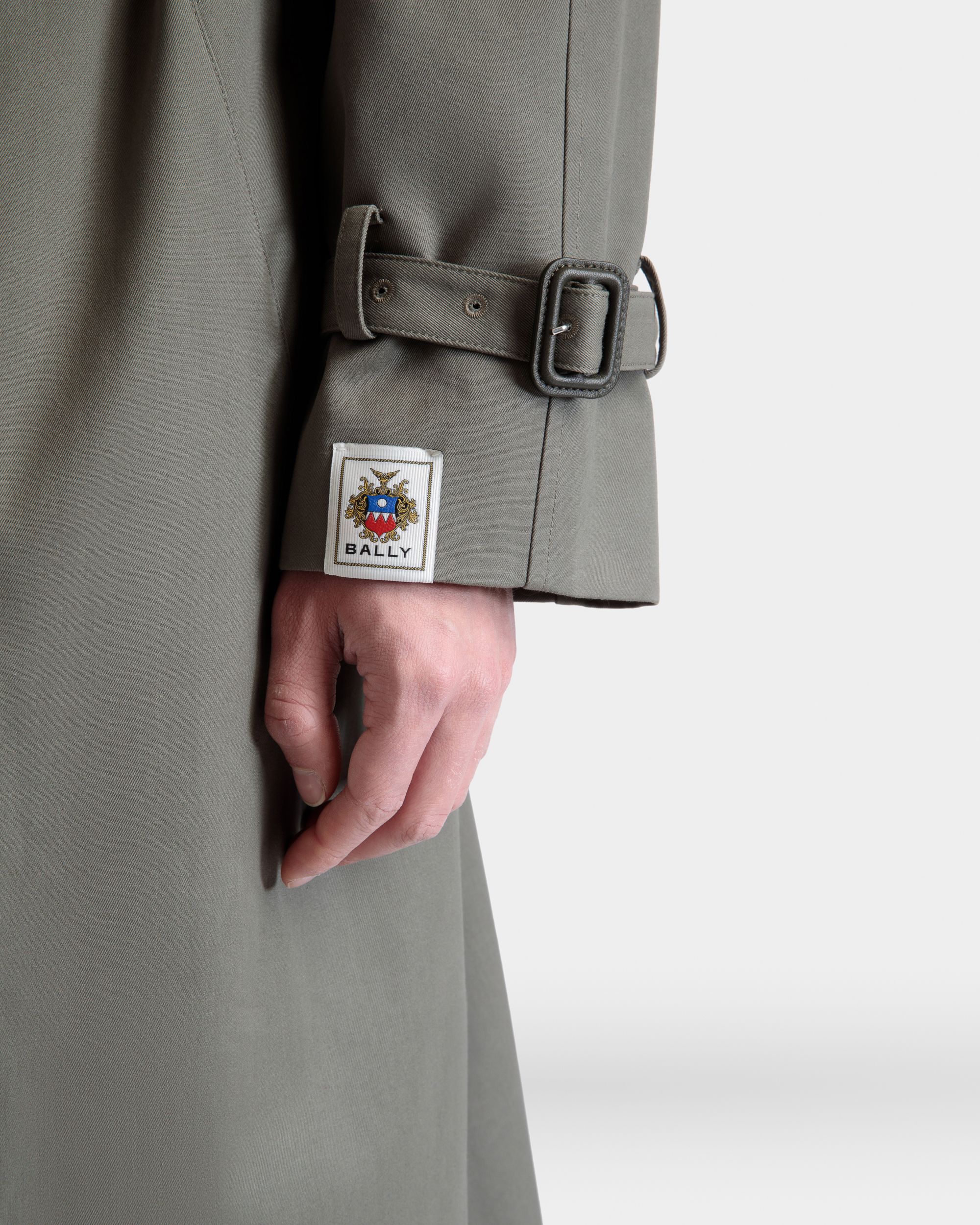 Bally Global - Double-breasted Trench In Military Green Cotton Blend Gabardine - Green