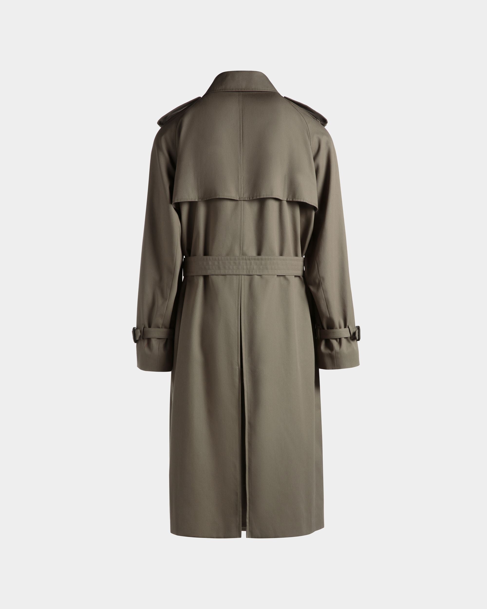 Bally Global - Double-breasted Trench In Military Green Cotton Blend Gabardine - Green