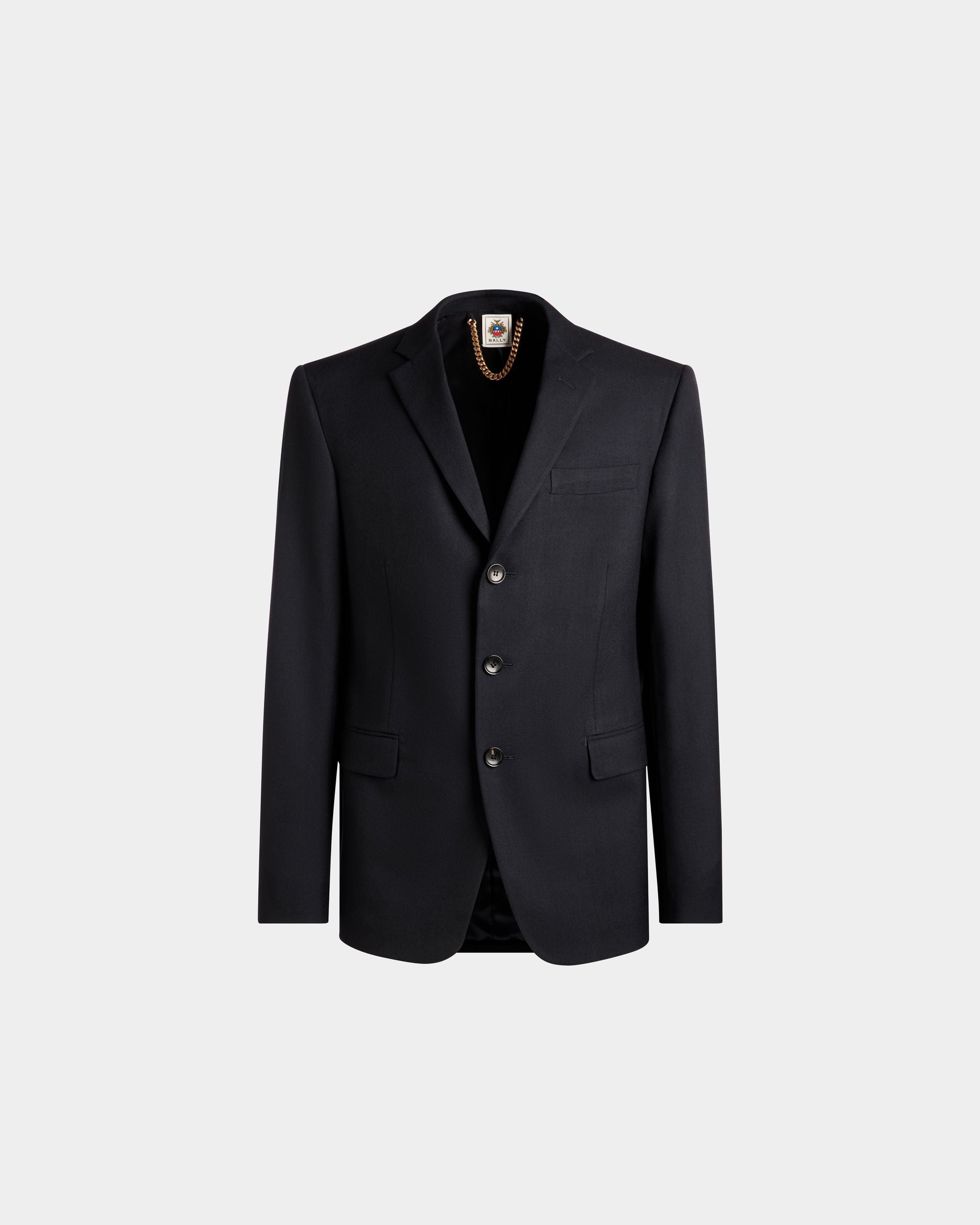 Bally Global - Adrien Brody Travel Collection Single-Breasted Blazer In Navy Blue Wool - Blue