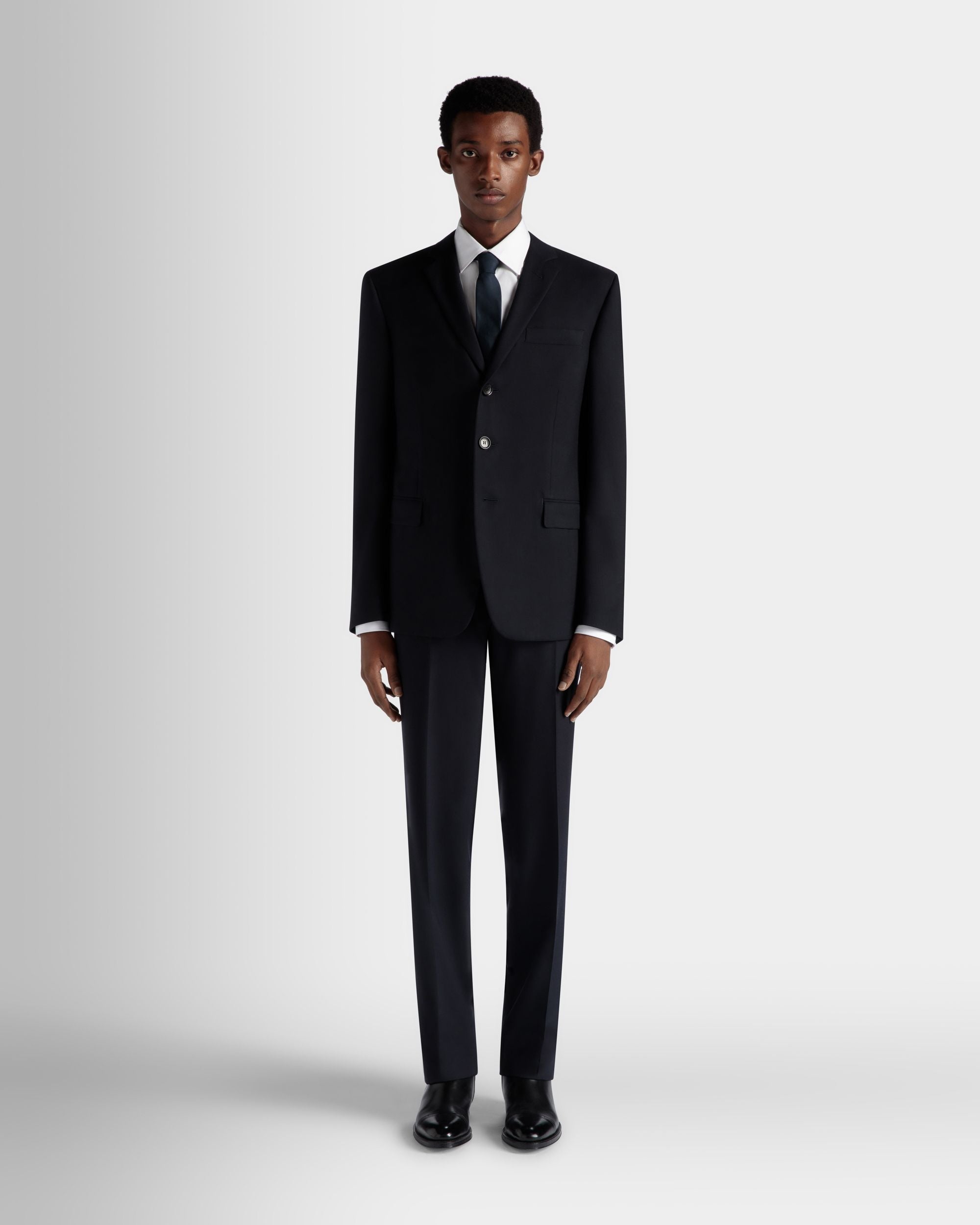 Bally Global - Adrien Brody Travel Collection Single-Breasted Blazer In Navy Blue Wool - Blue