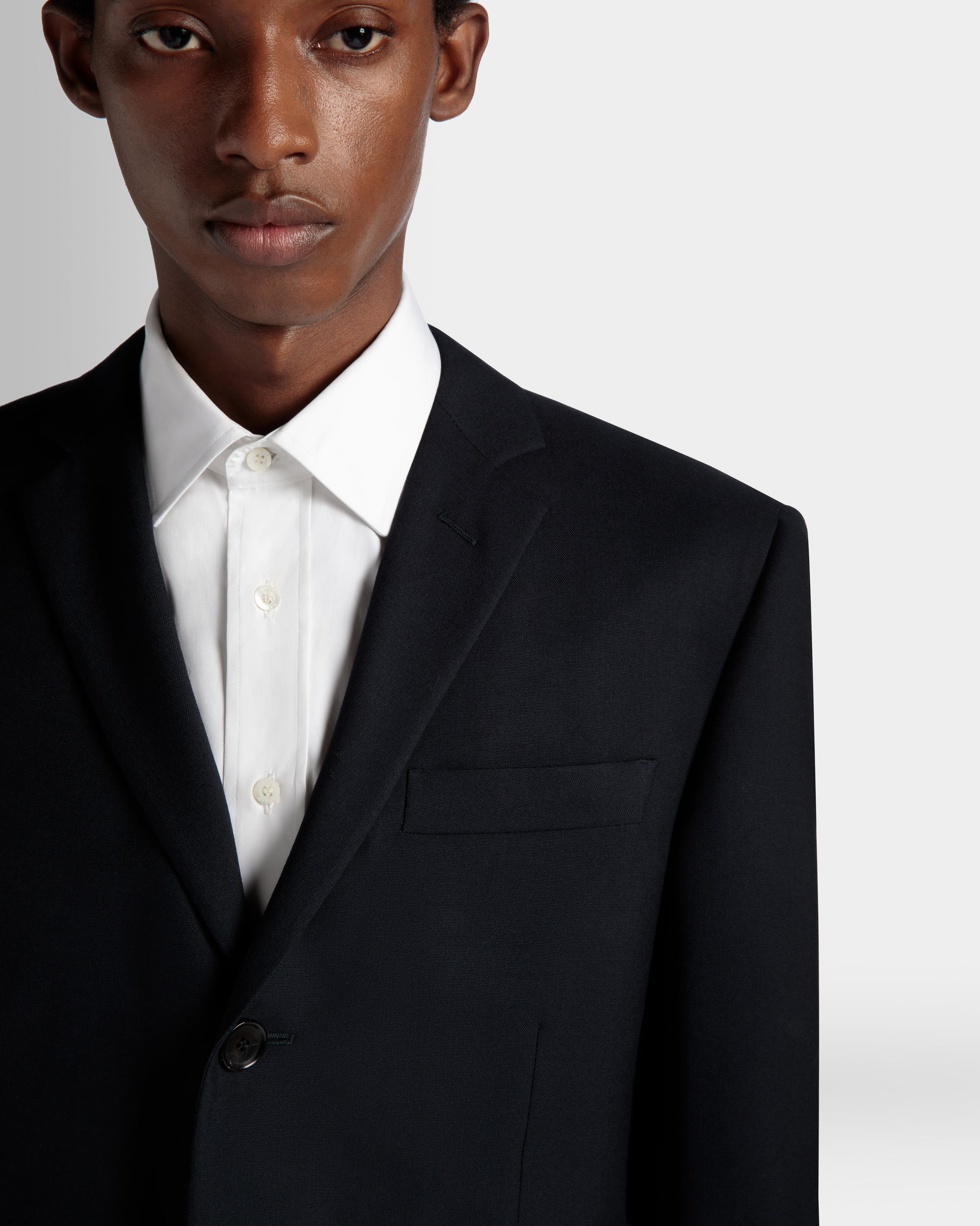Bally Global - Adrien Brody Travel Collection Single-Breasted Blazer In Navy Blue Wool - Blue