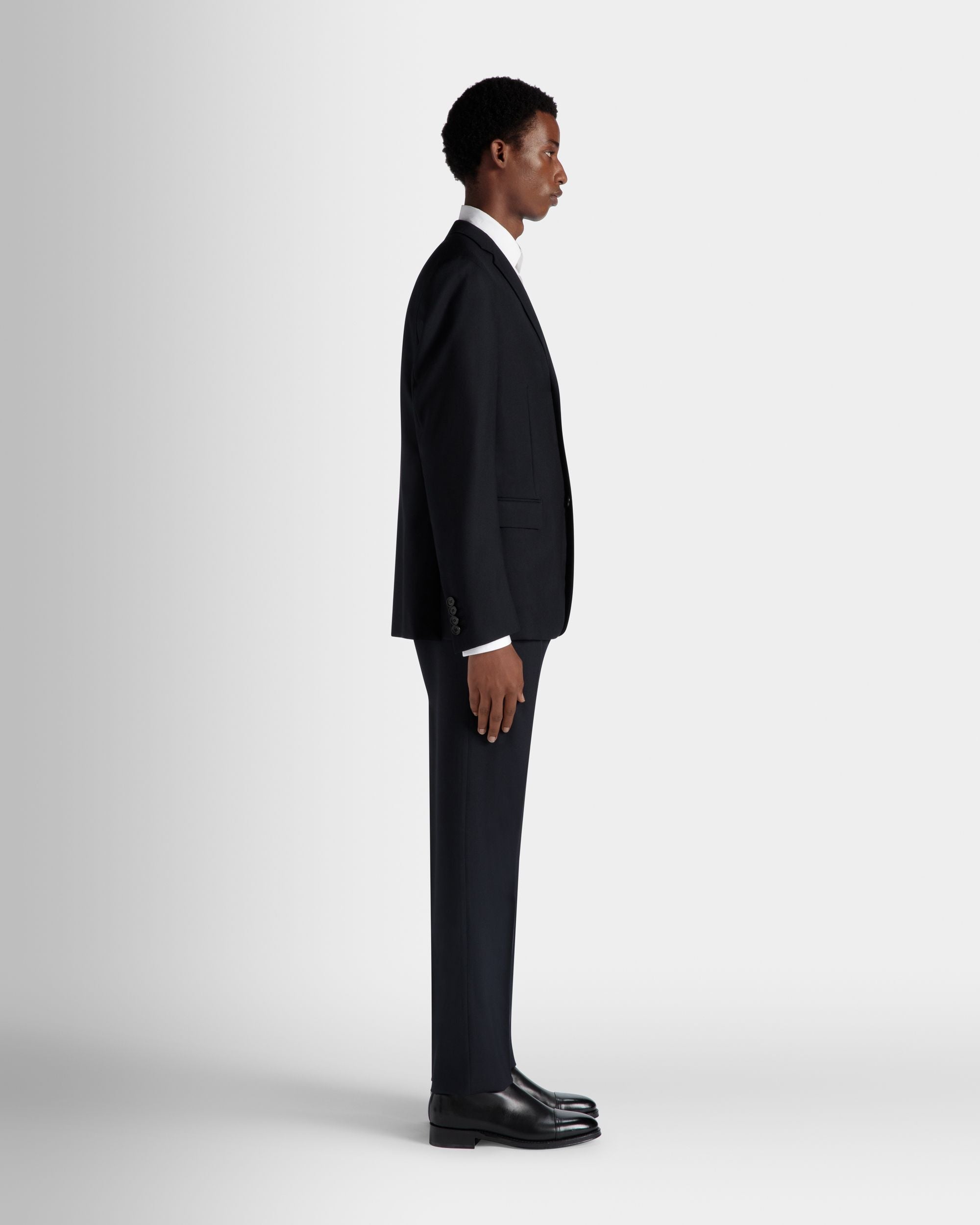 Bally Global - Adrien Brody Travel Collection Single-Breasted Blazer In Navy Blue Wool - Blue