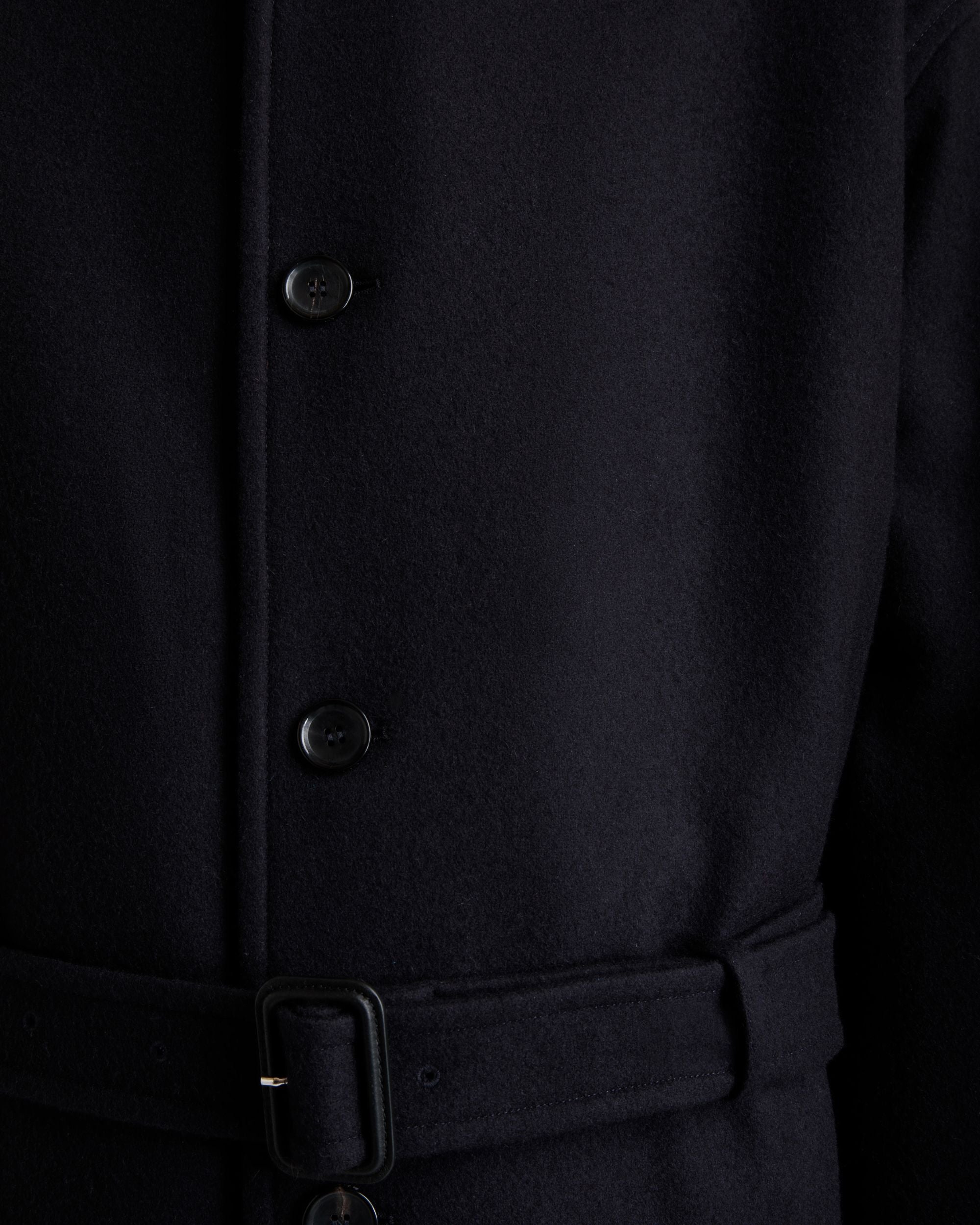 Bally Global - Single-breasted Coat In Navy Blue Wool Blend - Blue