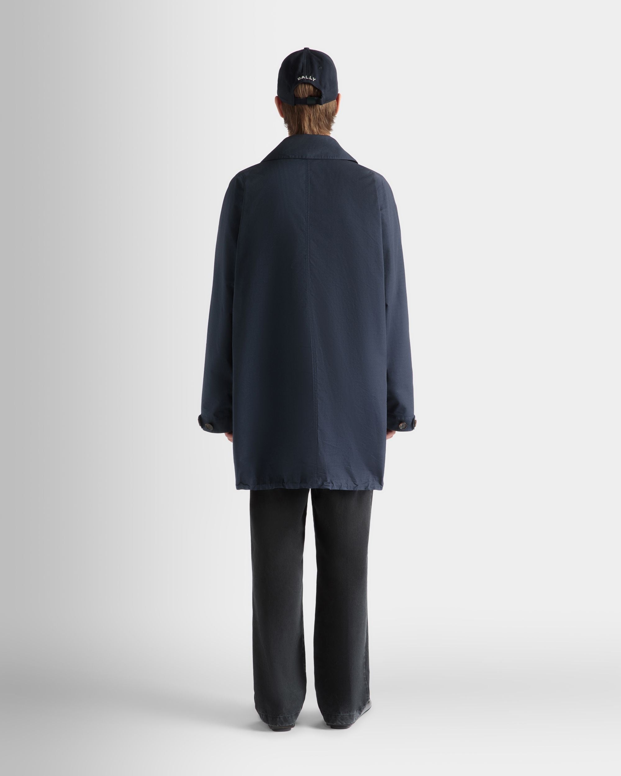 Bally Global - Coat in Navy Blue Nylon - Blue