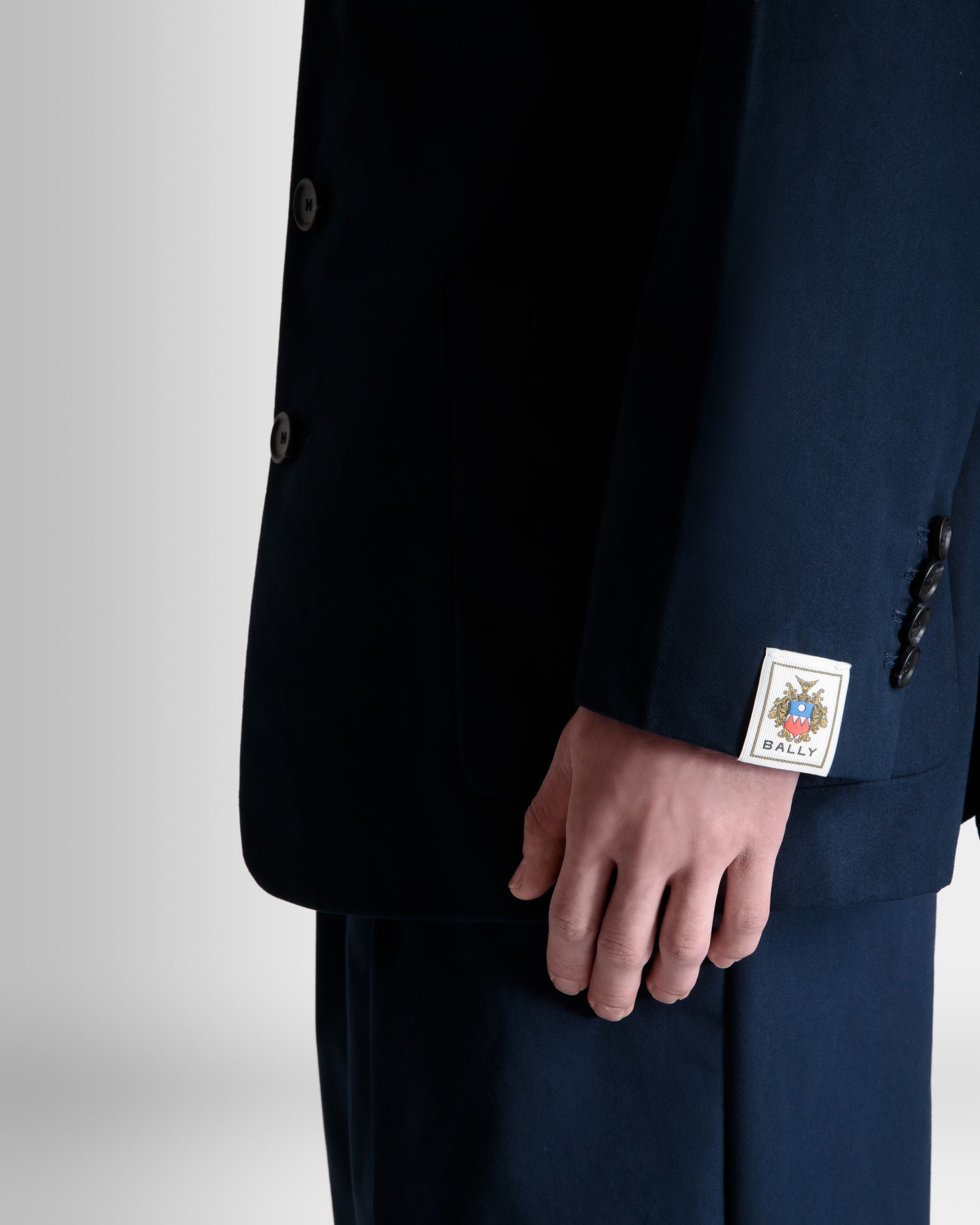 Bally Global - Blazer in Navy Blue Cotton Blend - Blue