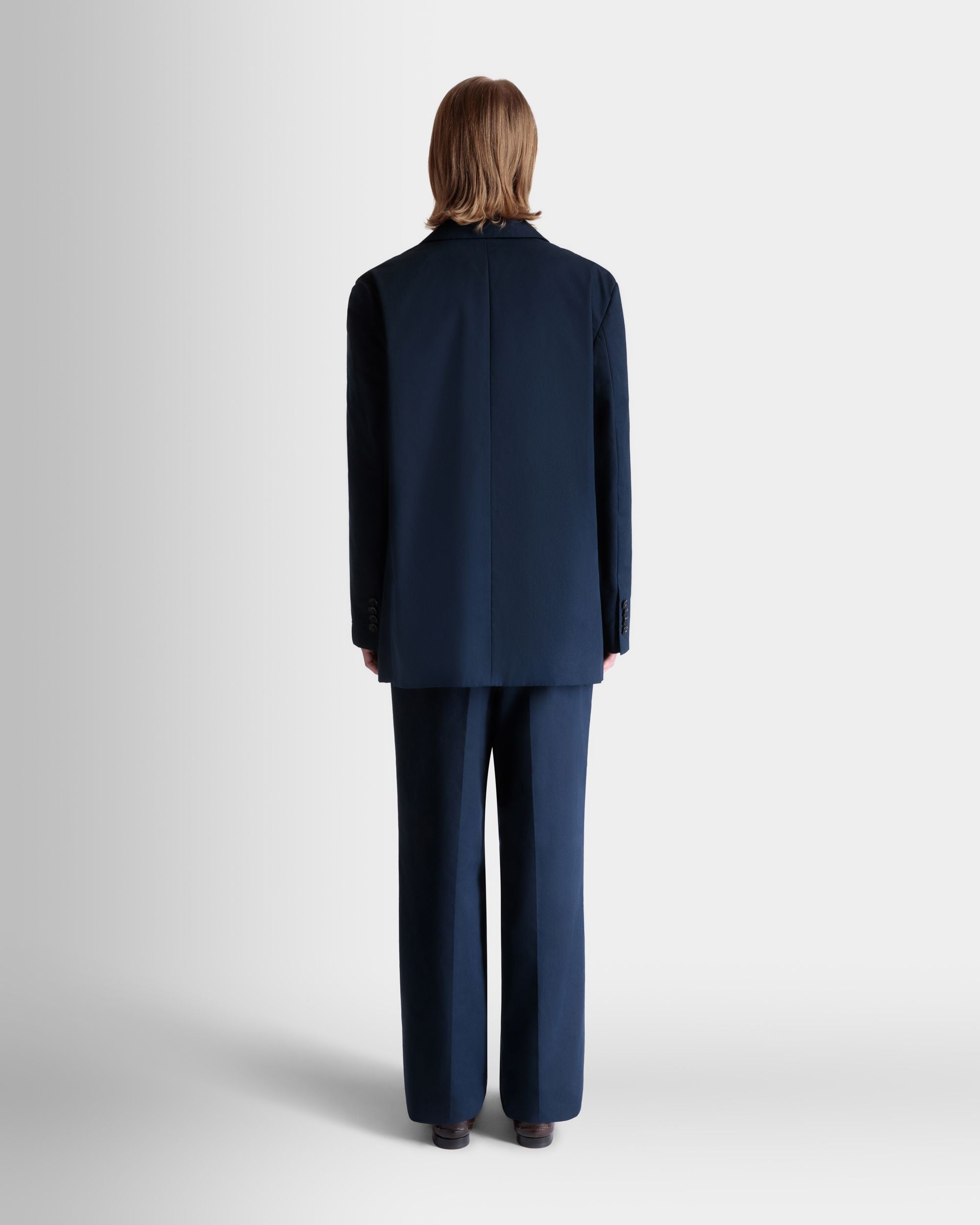 Bally Global - Blazer in Navy Blue Cotton Blend - Blue