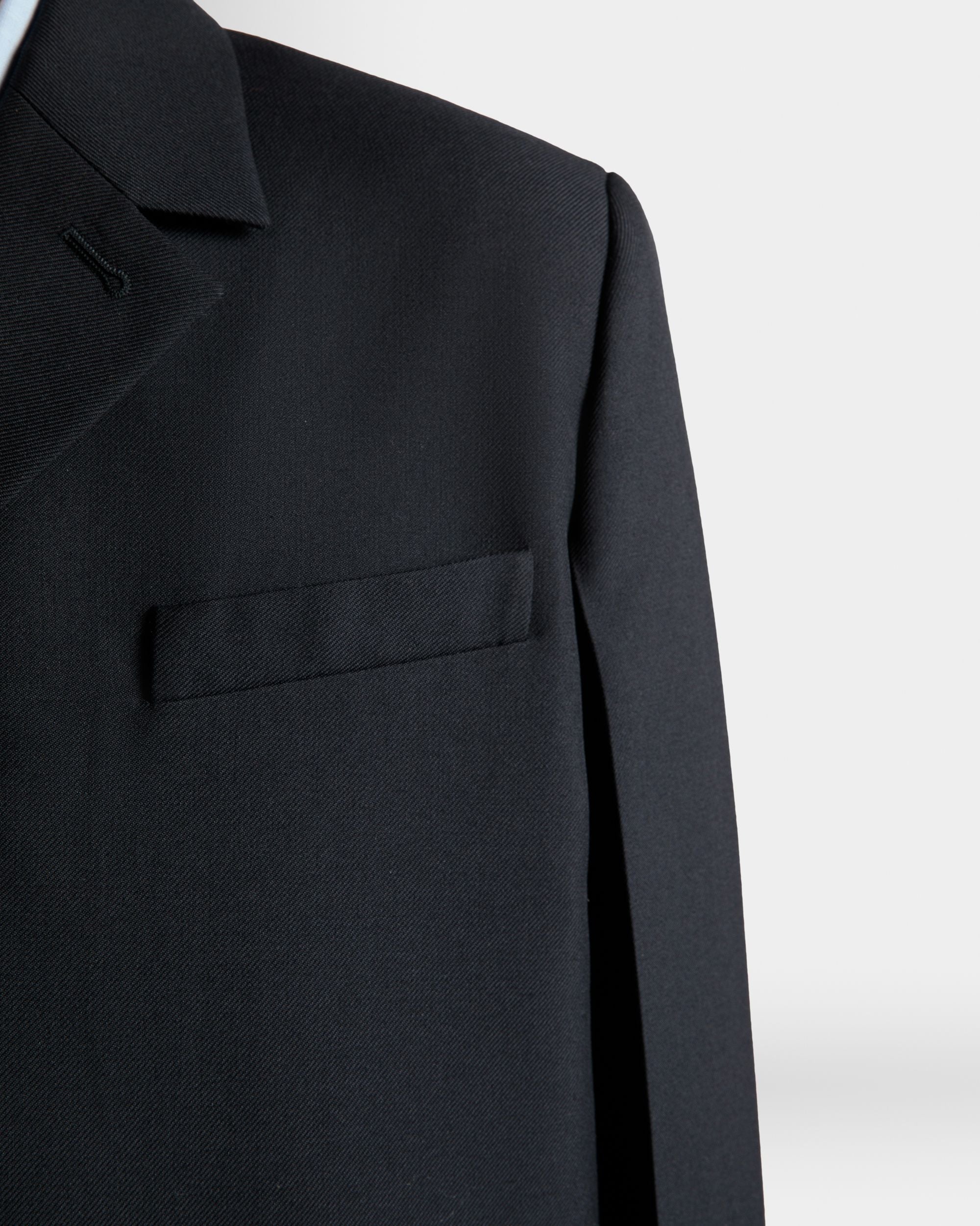 Bally Global - Jacket in Navy Blue Wool Blend - Blue