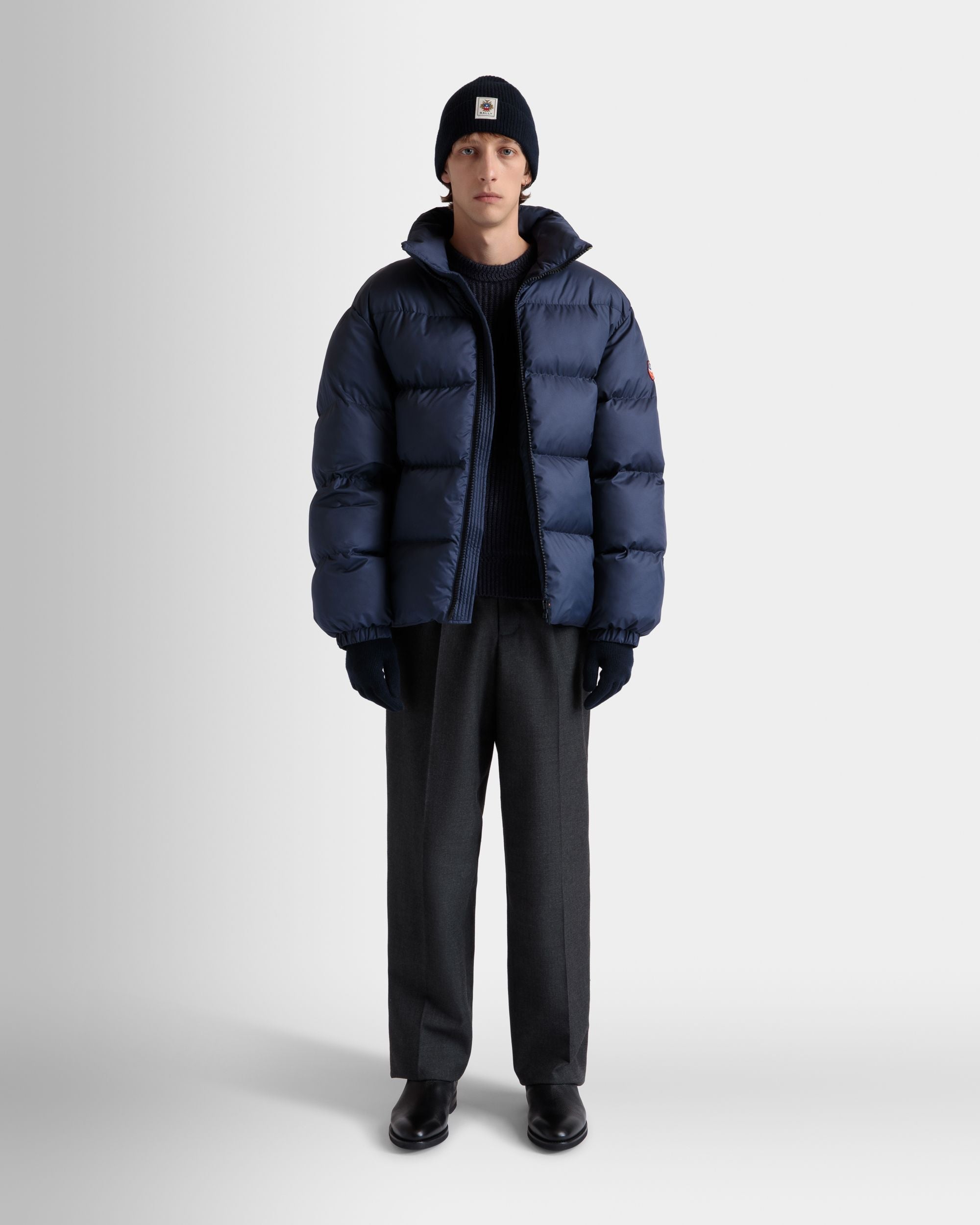 Bally Global - Puffer Jacket in Navy Blue Nylon - Blue