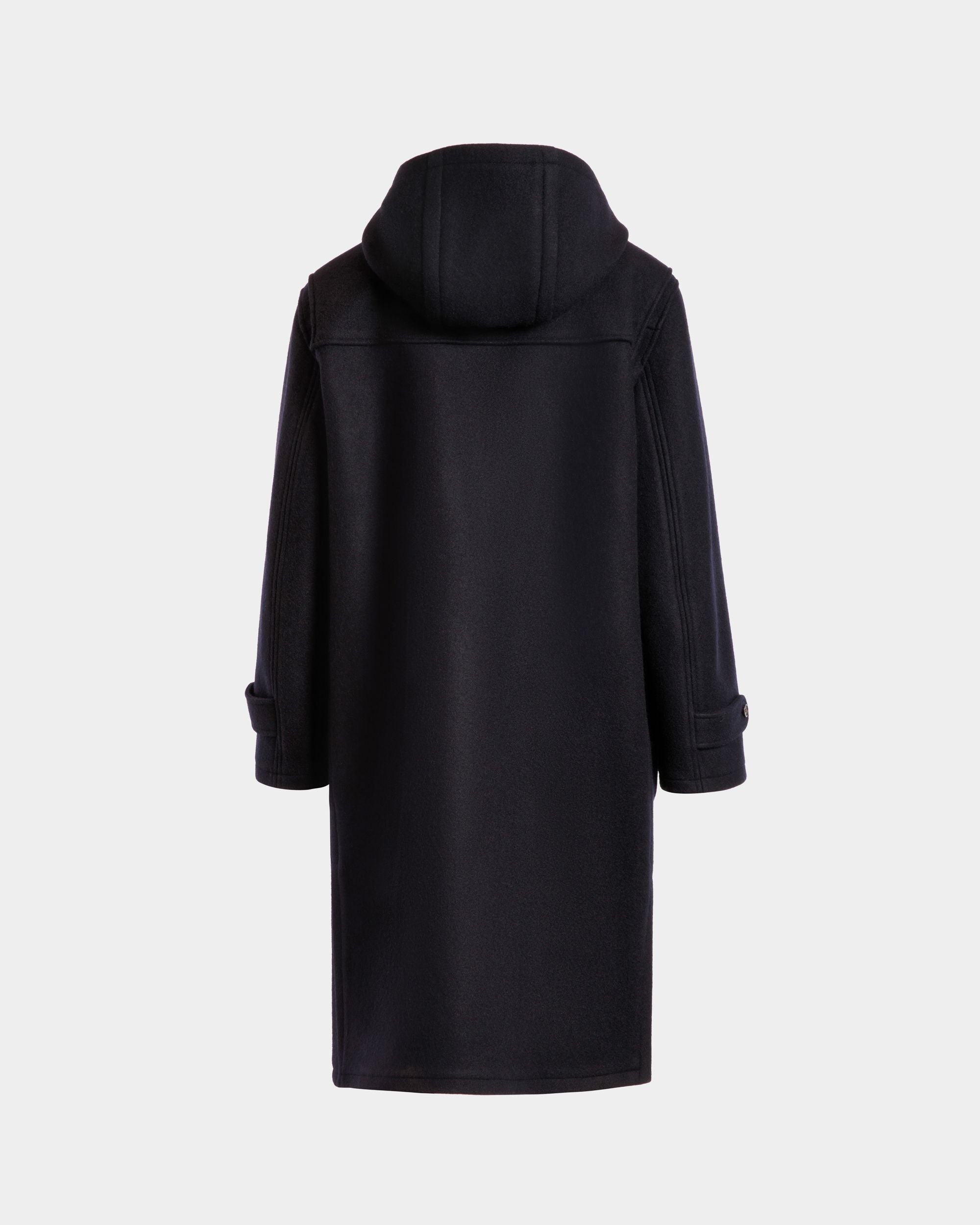 Bally Global - Duffel Coat In Navy Blue Wool - Blue