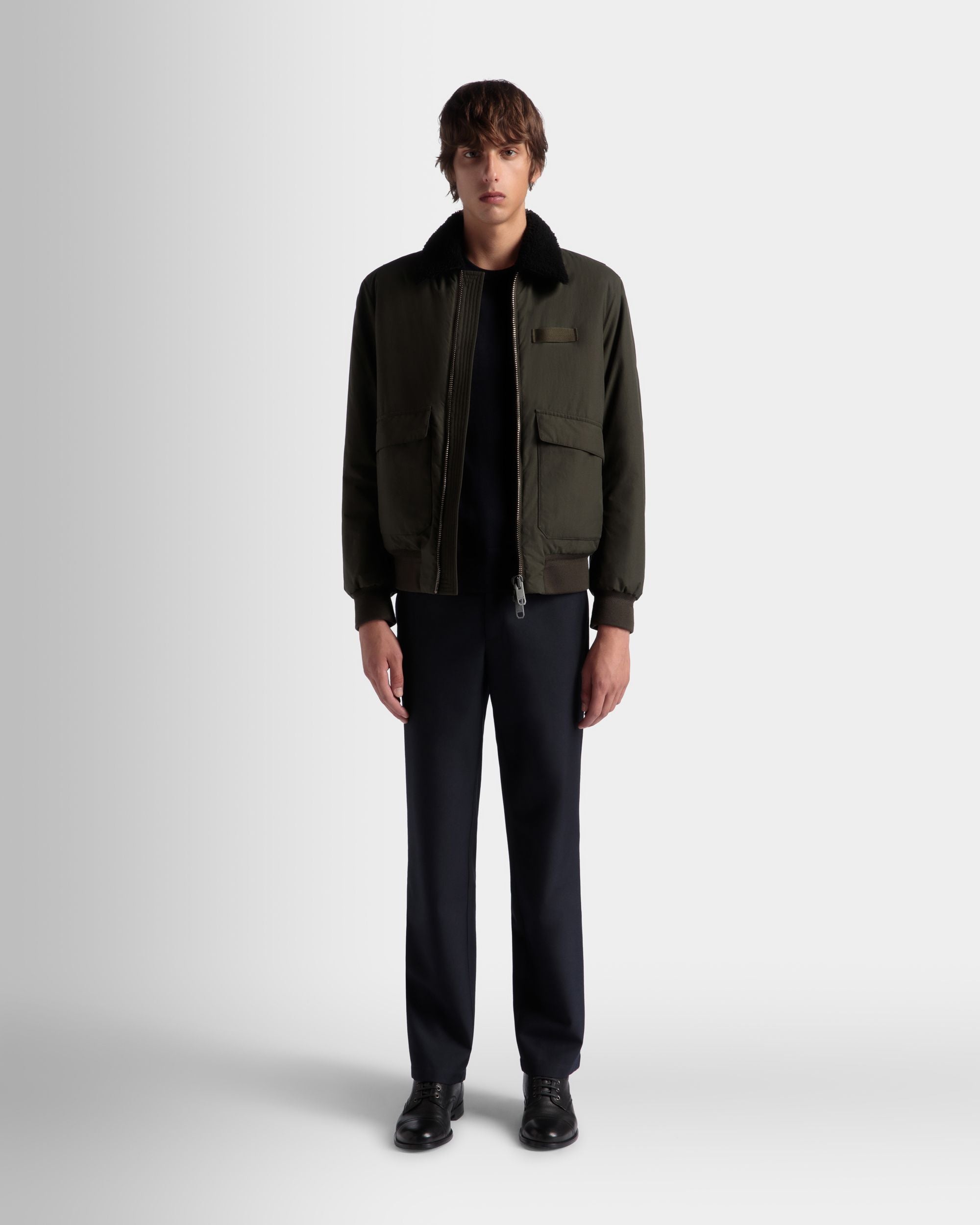 Bally Global - Blouson Collection Voyage Adrien Brody En Nylon Olive Green - Vert