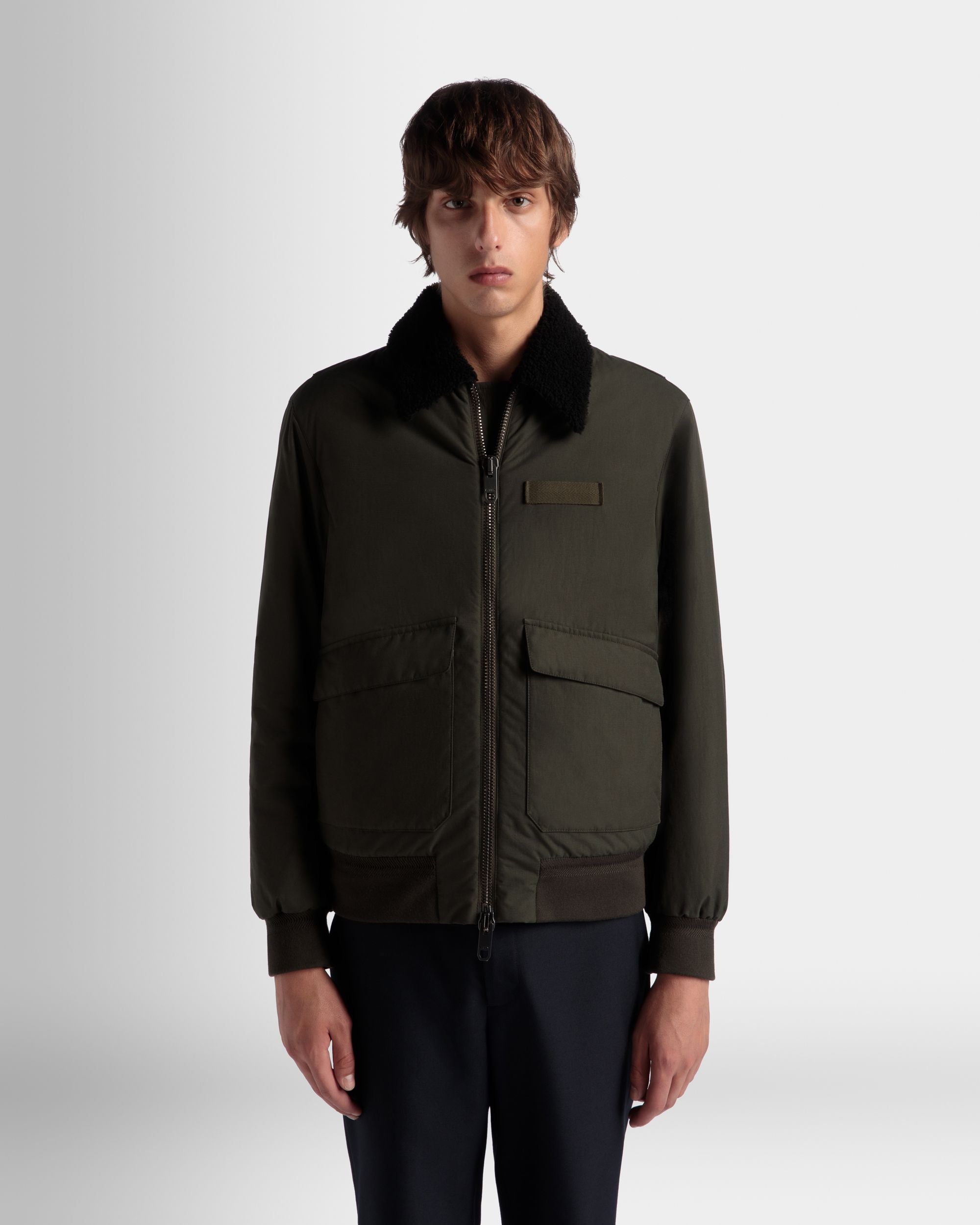 Bally Global - Blouson Collection Voyage Adrien Brody En Nylon Olive Green - Vert