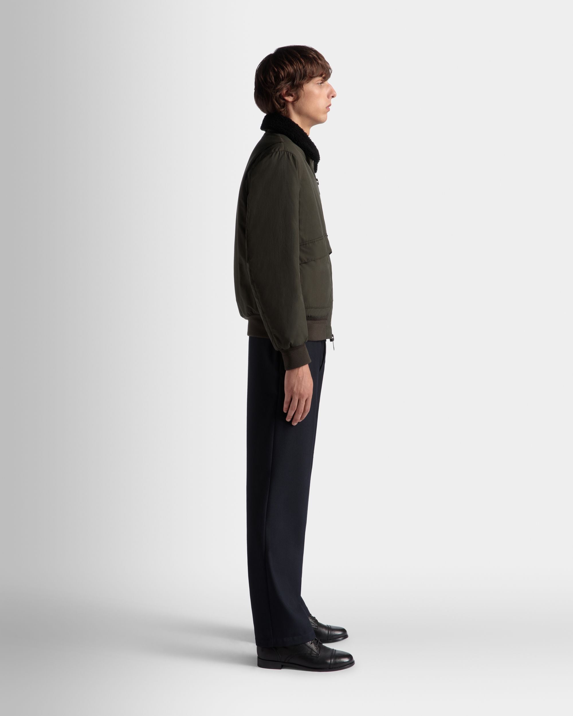 Bally Global - Blouson Collection Voyage Adrien Brody En Nylon Olive Green - Vert