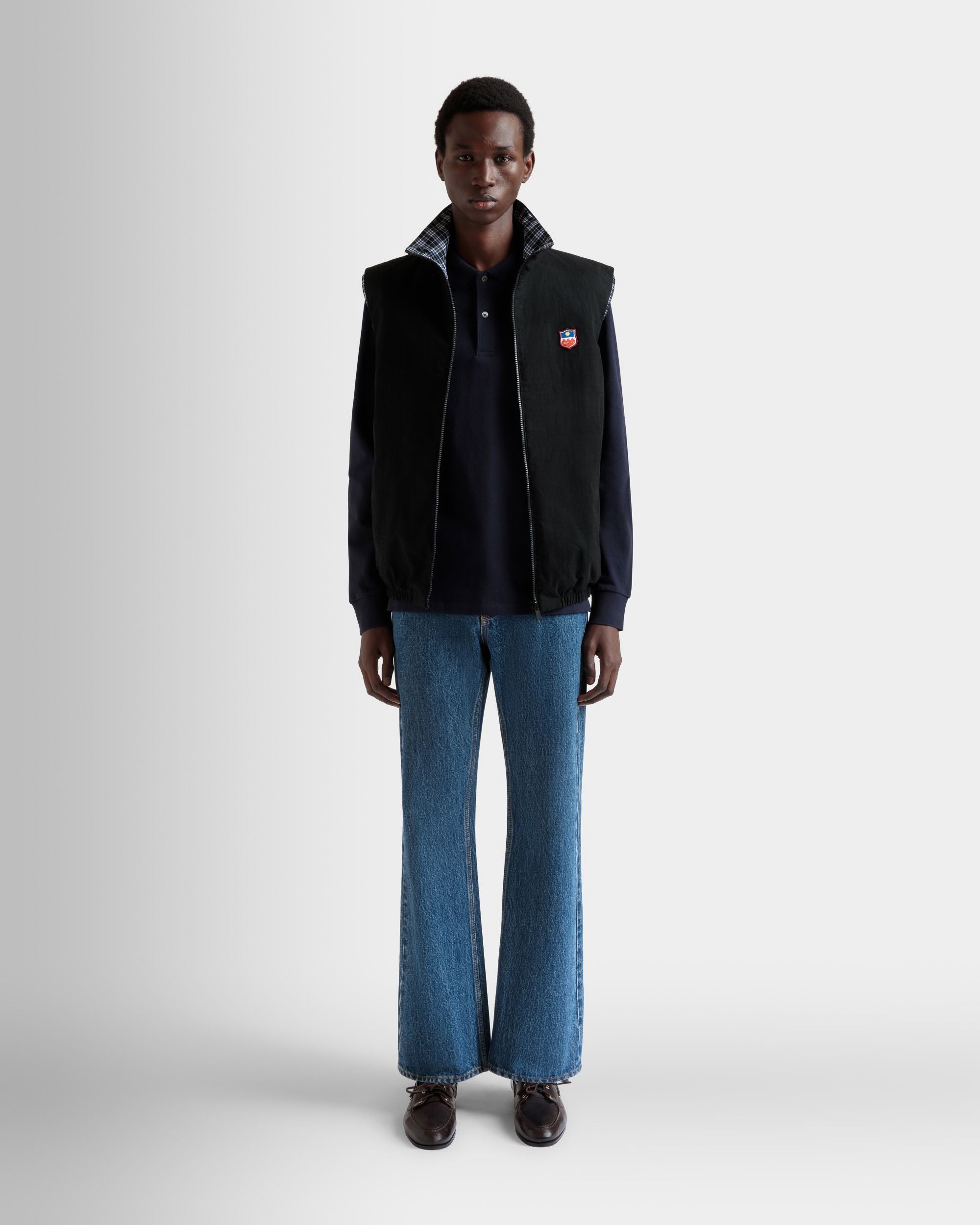 Bally Global - Reversible Vest in a Black Cotton Blend - Negro