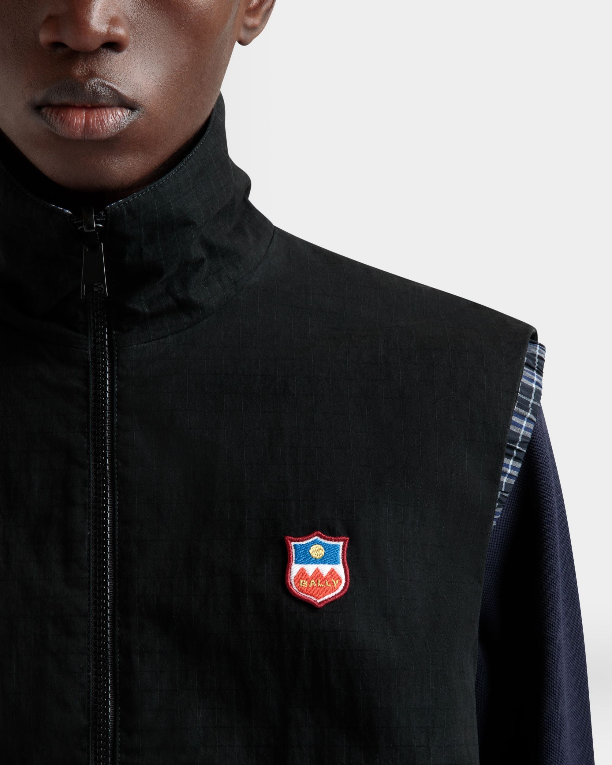 Bally Global - Reversible Vest in a Black Cotton Blend - Negro