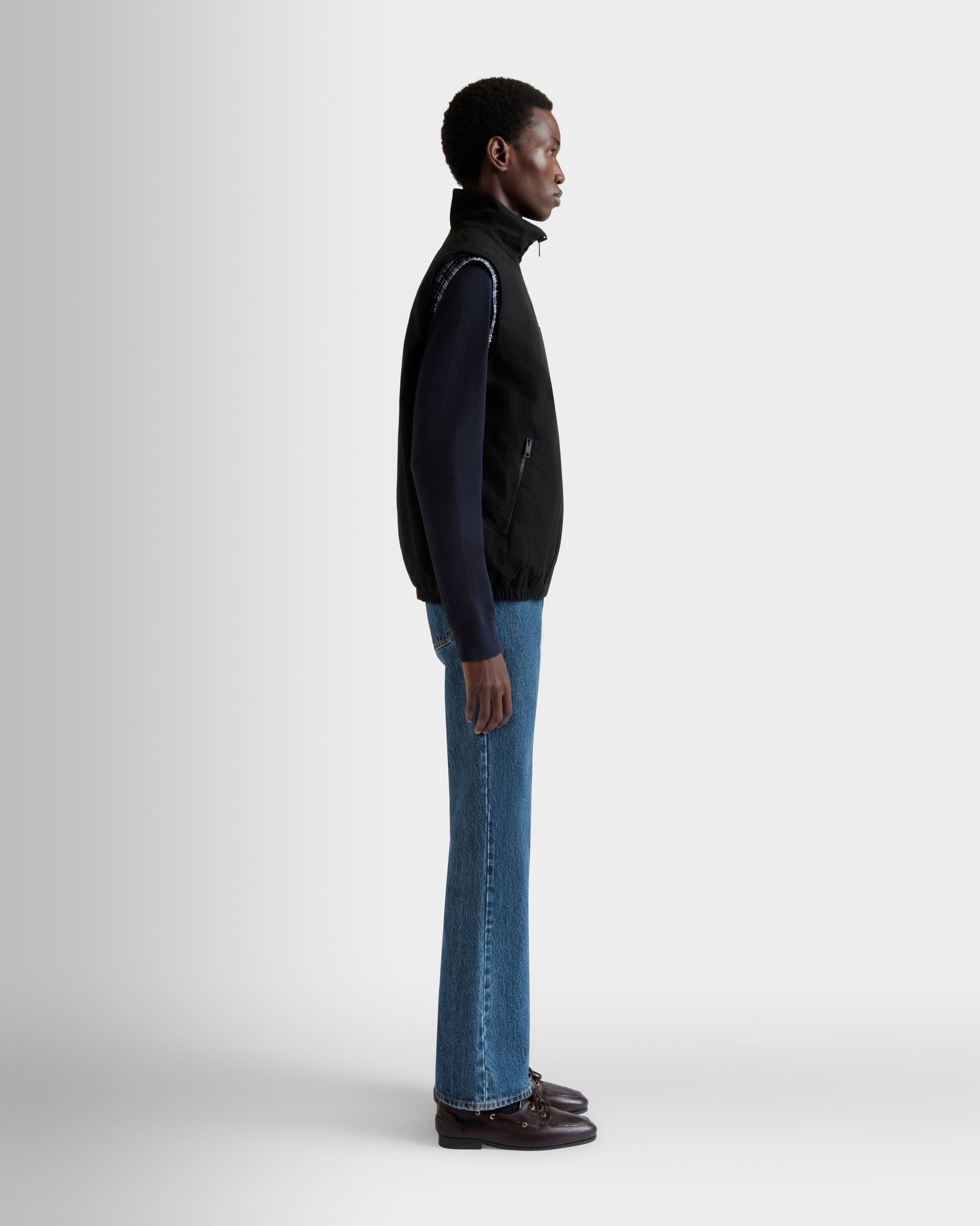 Bally Global - Reversible Vest in a Black Cotton Blend - Negro