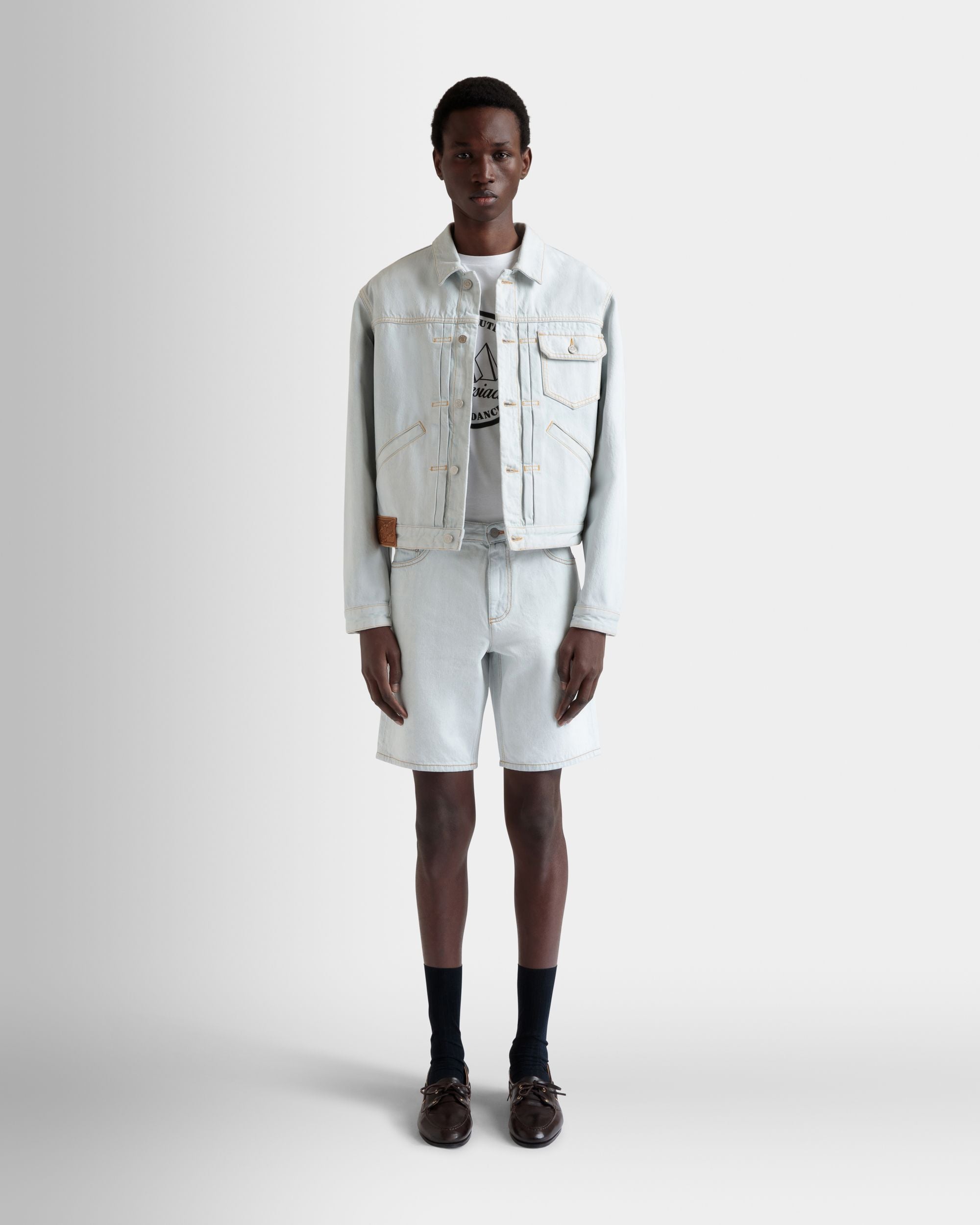 Bally Global - Trucker Jacket in Light Blue Cotton - Blue