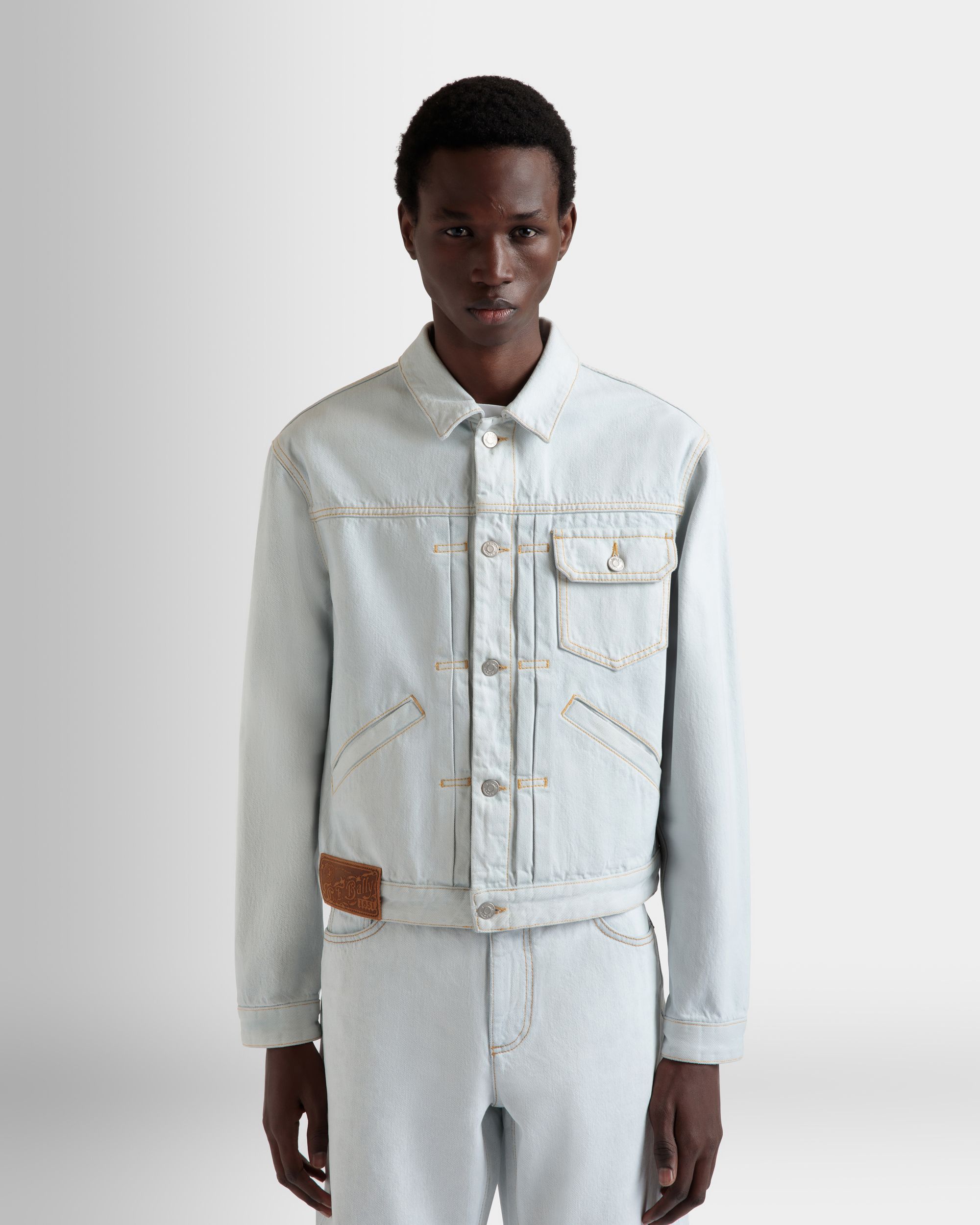Bally Global - Trucker Jacket in Light Blue Cotton - Blue