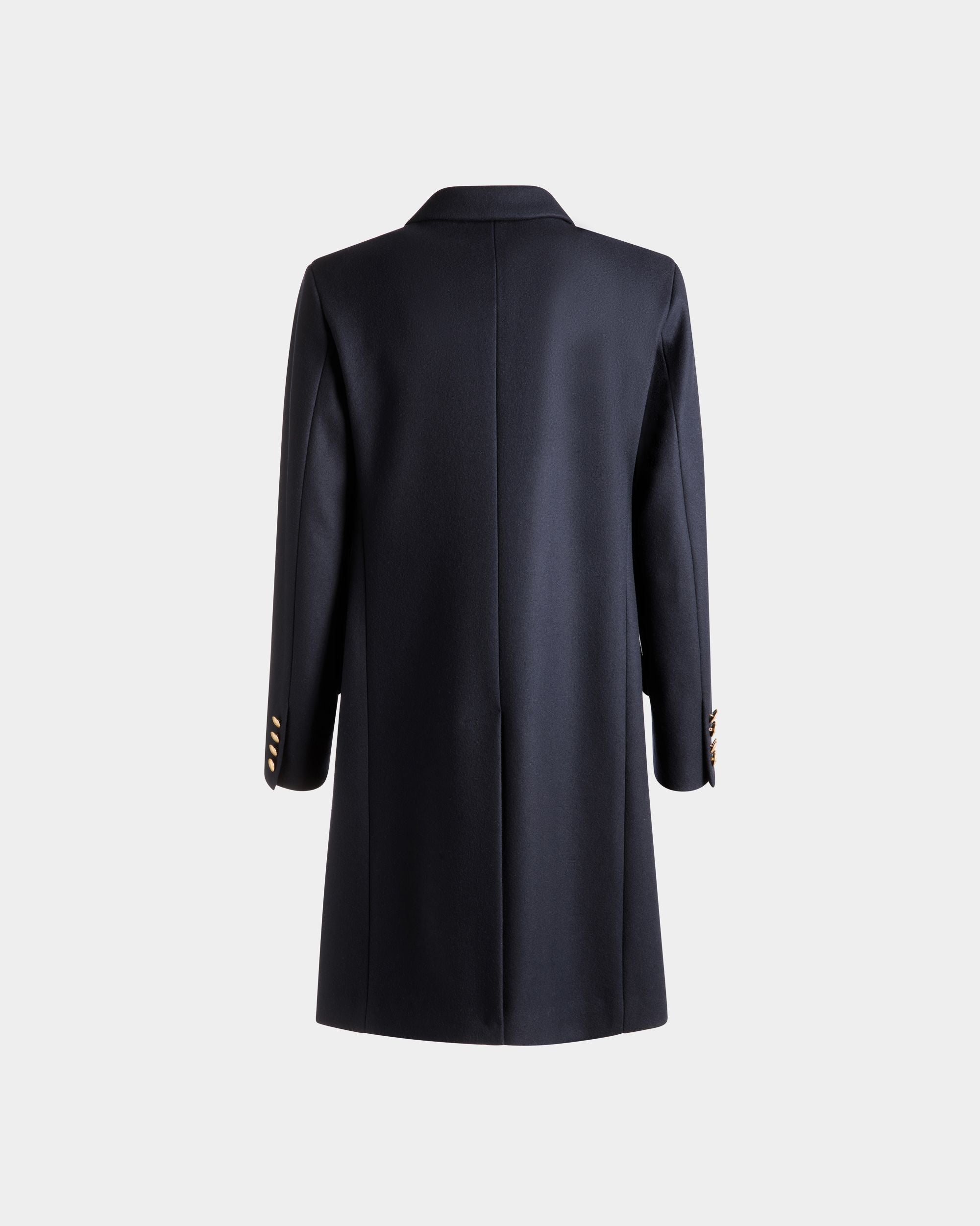 Bally Global - Abrigo De Botonadura Simple Adrien Brody Travel Collection De Mezcla De Lana Navy Blue - Azul