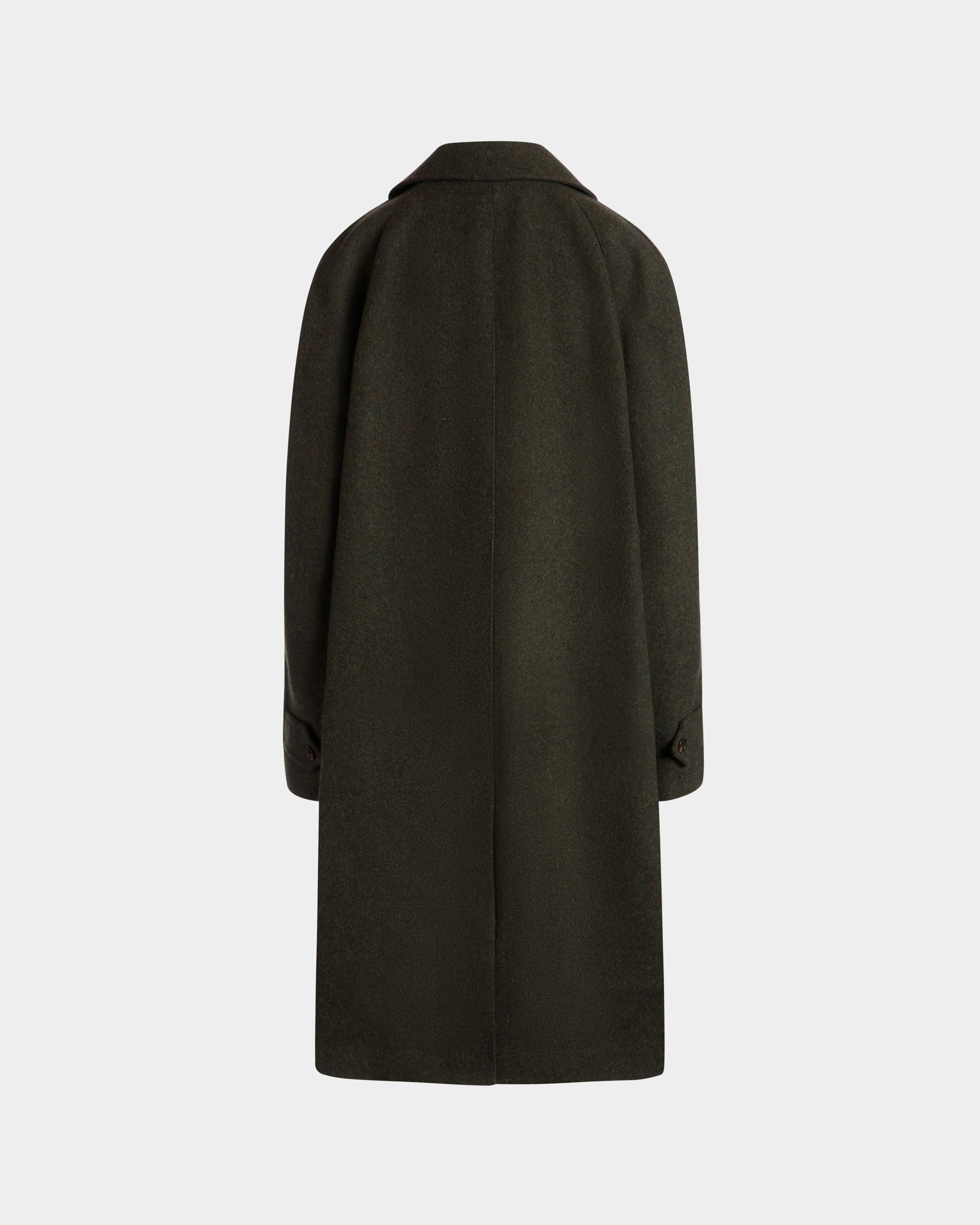 Bally Global - Single-breasted Coat In Dark Green Wool - Green