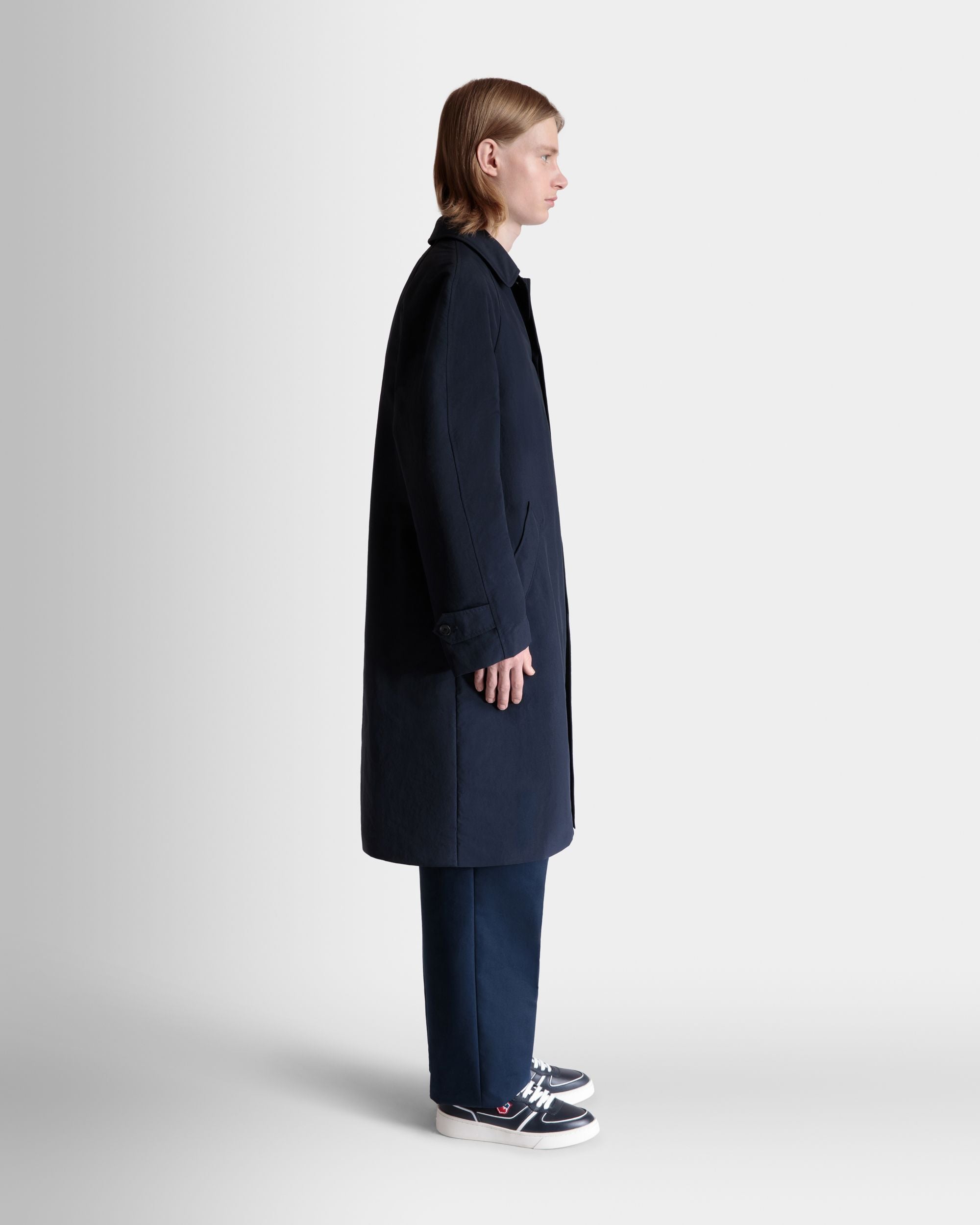 Bally Global - Trench in Navy Blue Nylon - Blue