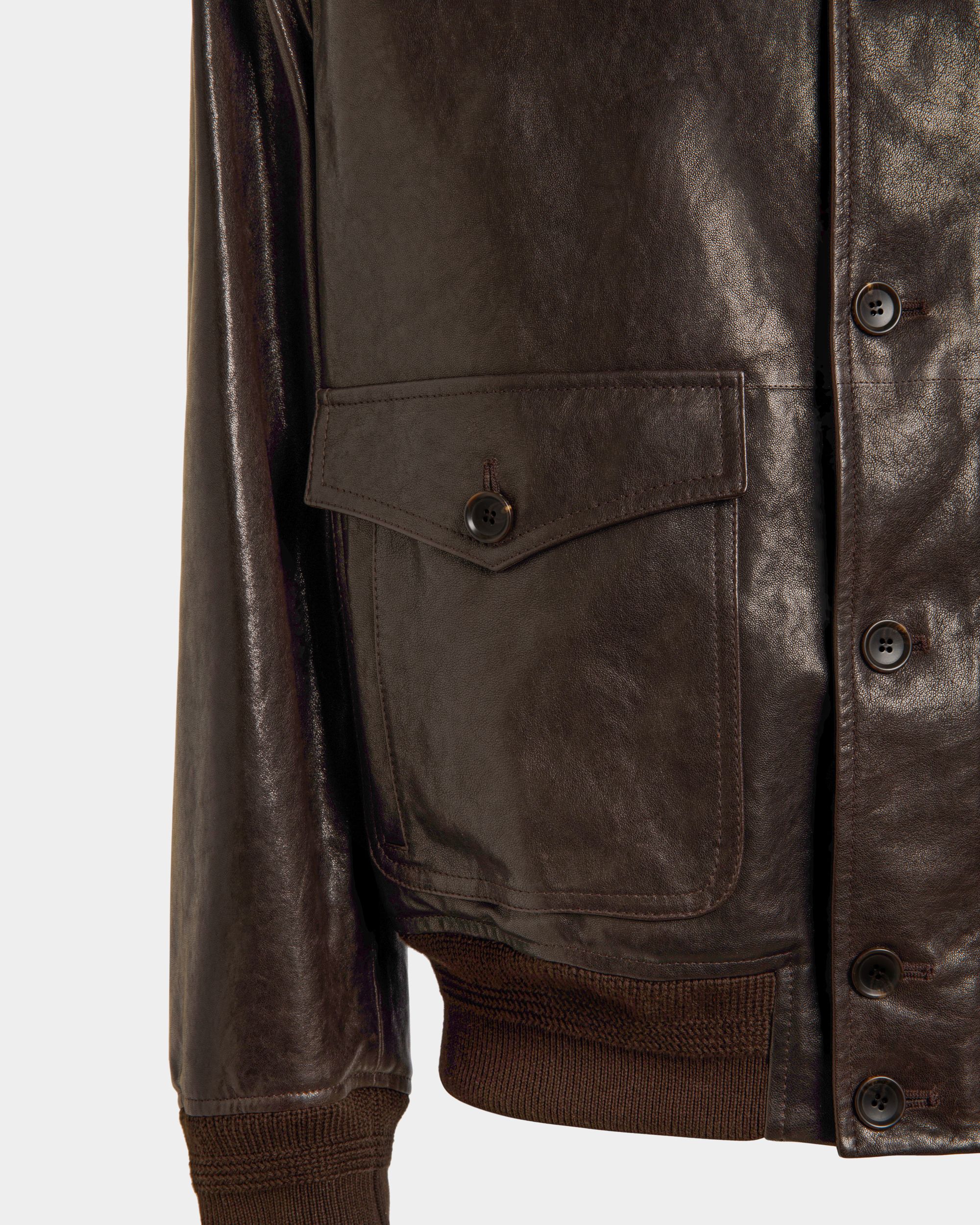 Bally Global - Blouson Jacket in Ebano Leather - Brown