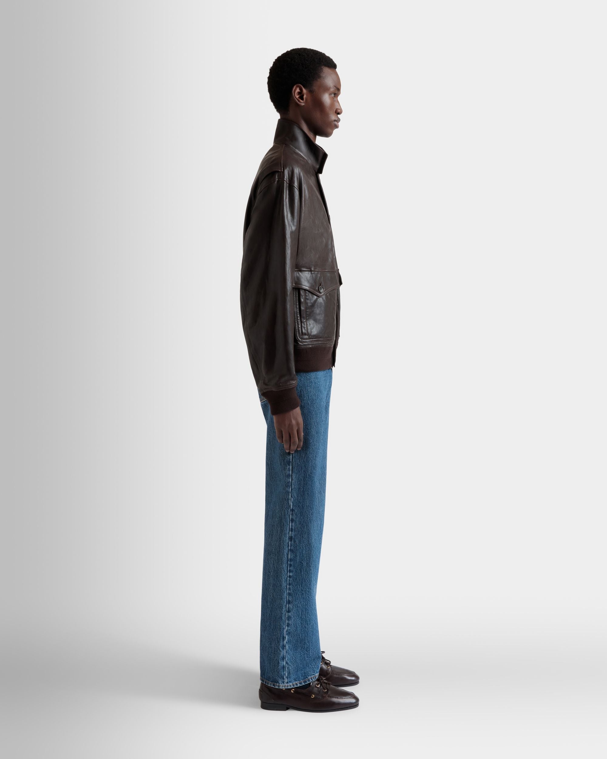 Bally Global - Blouson Jacket in Ebano Leather - Brown