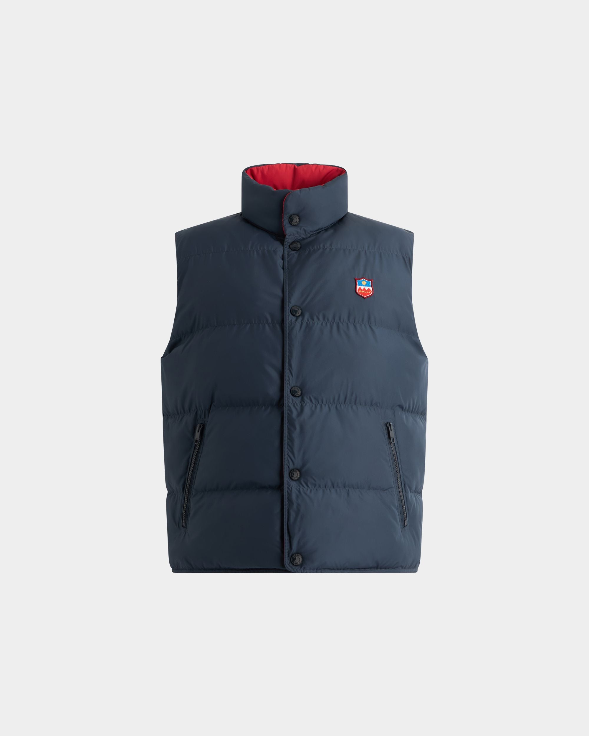 Bally Global - Reversible Vest in Navy Blue And Red Polyester - Multicolor