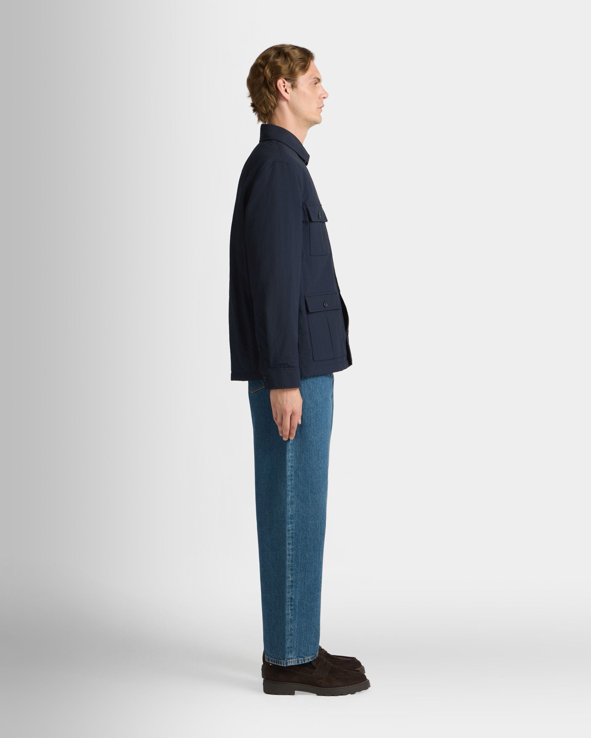 Bally Global - Overshirt in Navy Blue Nylon - Blue