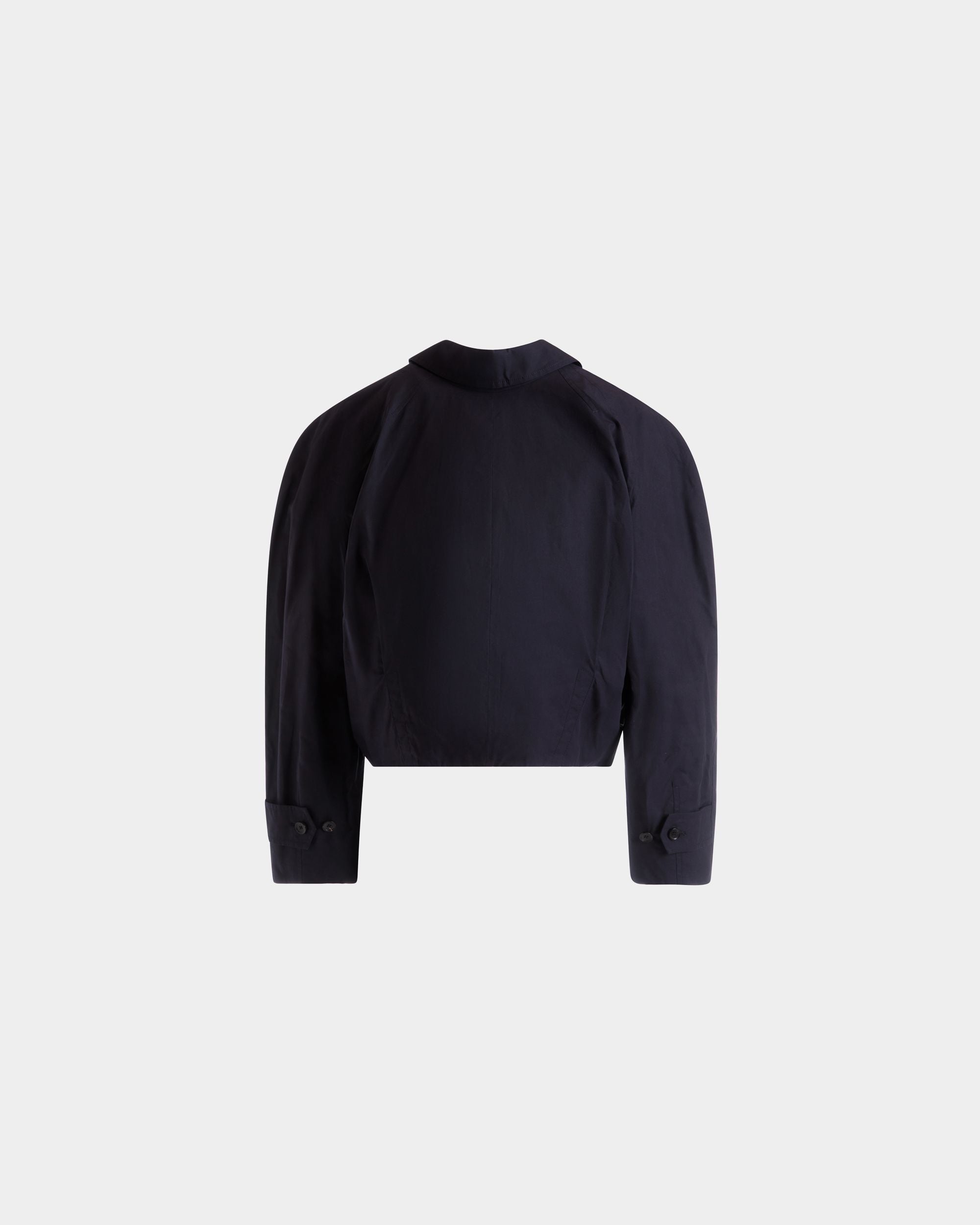 Bally Global - Cropped Blouson in Navy Blue Cotton - Blue