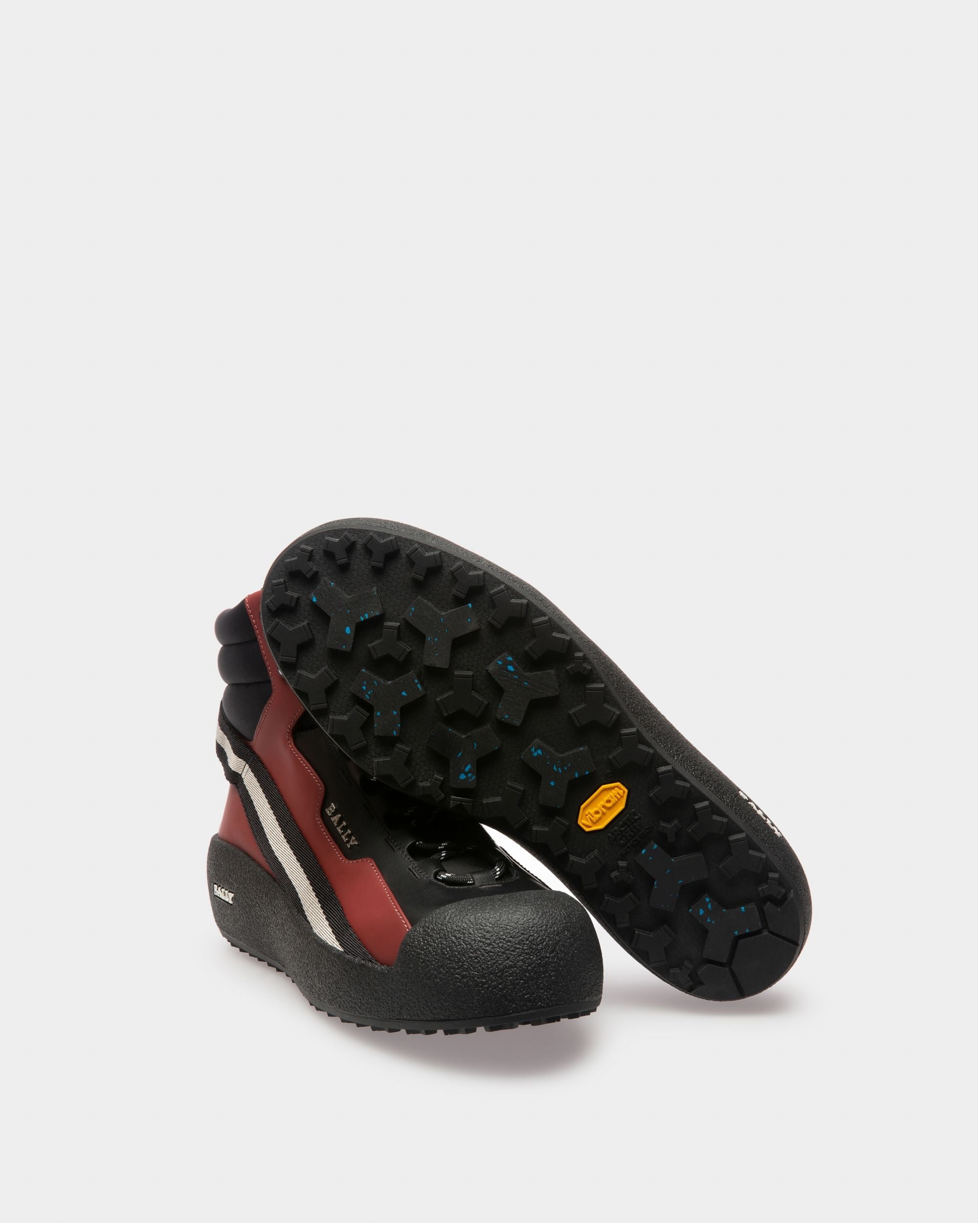 Bally Global - Clyde Leather Snow Boots In Black & Heritage Red - Black