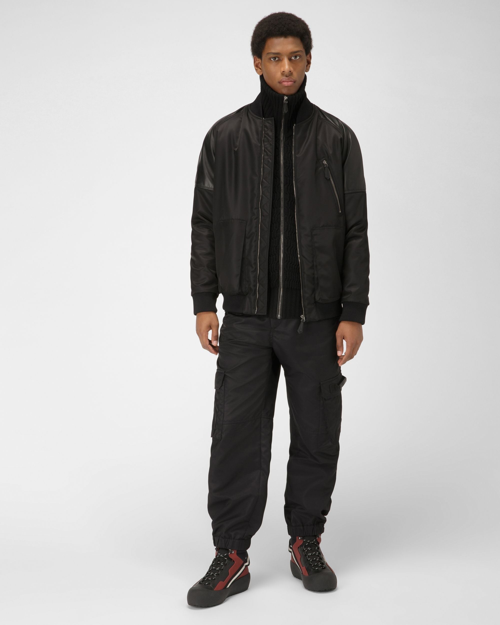 Bally Global - Clyde Leather Snow Boots In Black & Heritage Red - Black