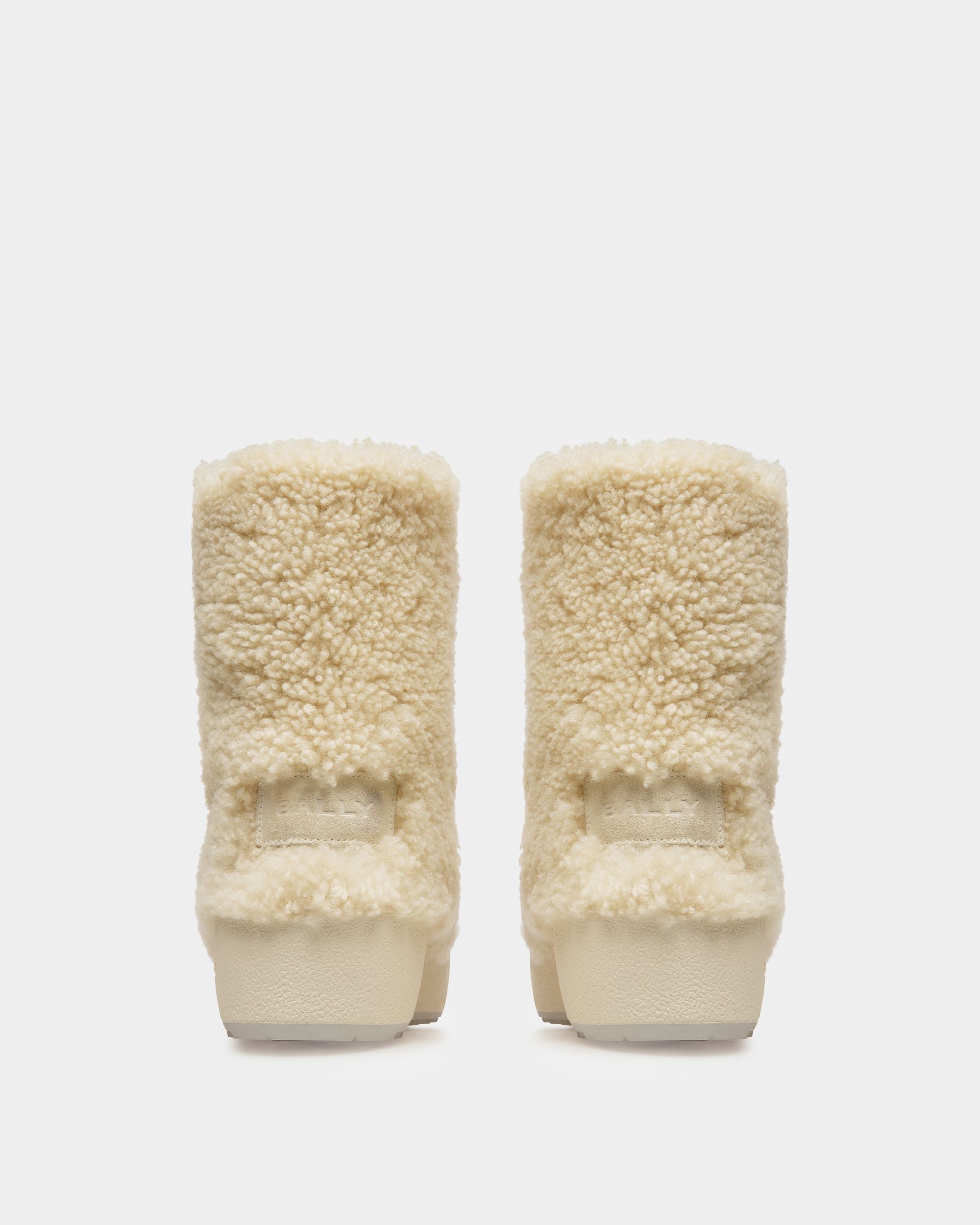 Bally Global - Curling Collection Boot in Natural Shearling - White