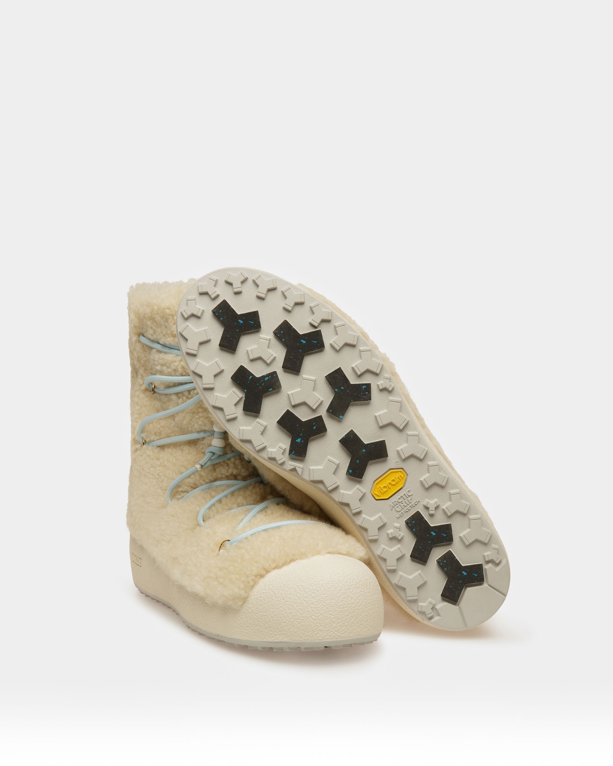 Bally Global - Curling Collection Boot in Natural Shearling - White