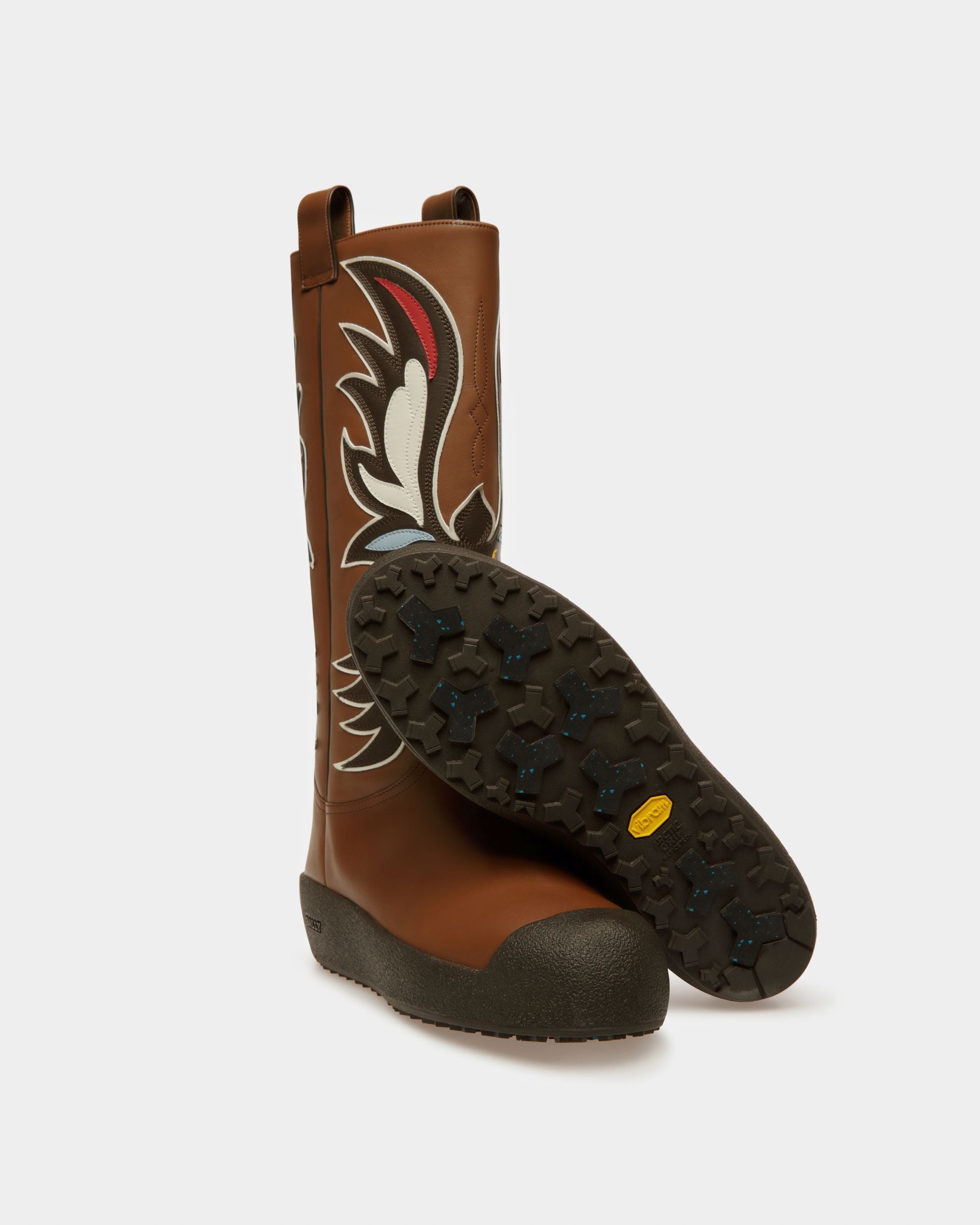 Bally Global - Chambery Leather Snow Boots In Brown & Ebony Brown - Brown