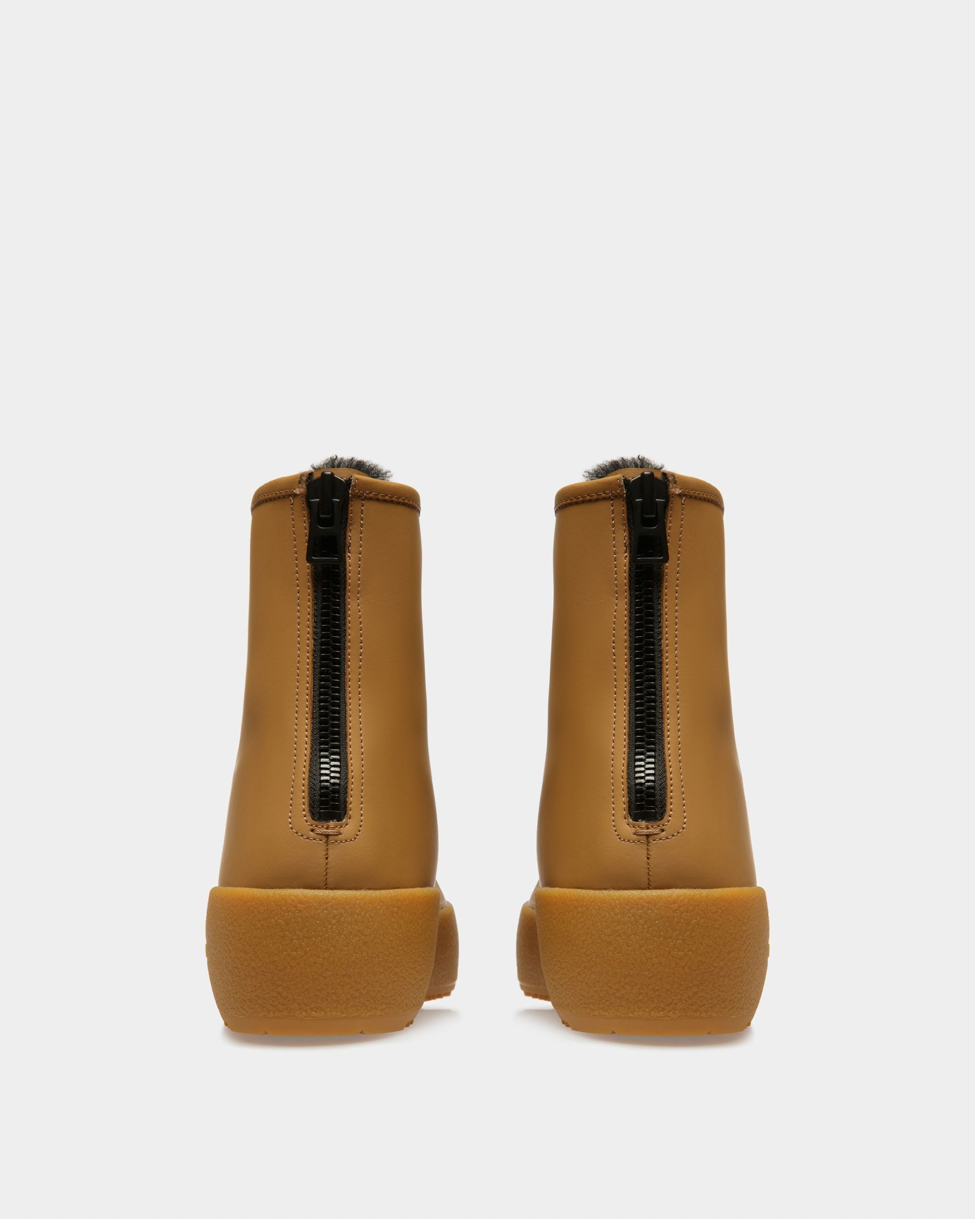 Bally Global - Curling Collection Bootie in Camel Rubberized Leather - Beige