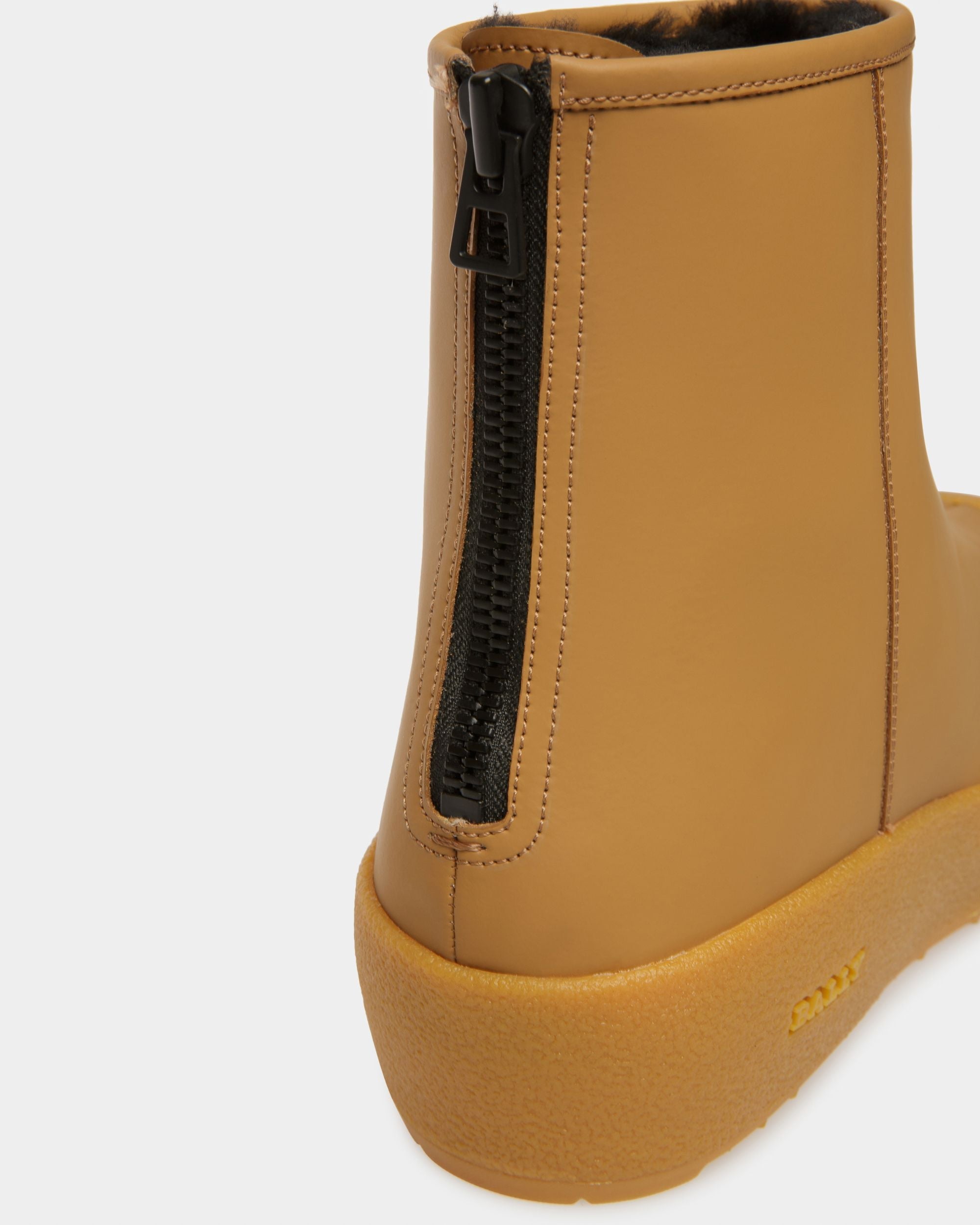 Bally Global - Curling Collection Bootie in Camel Rubberized Leather - Beige
