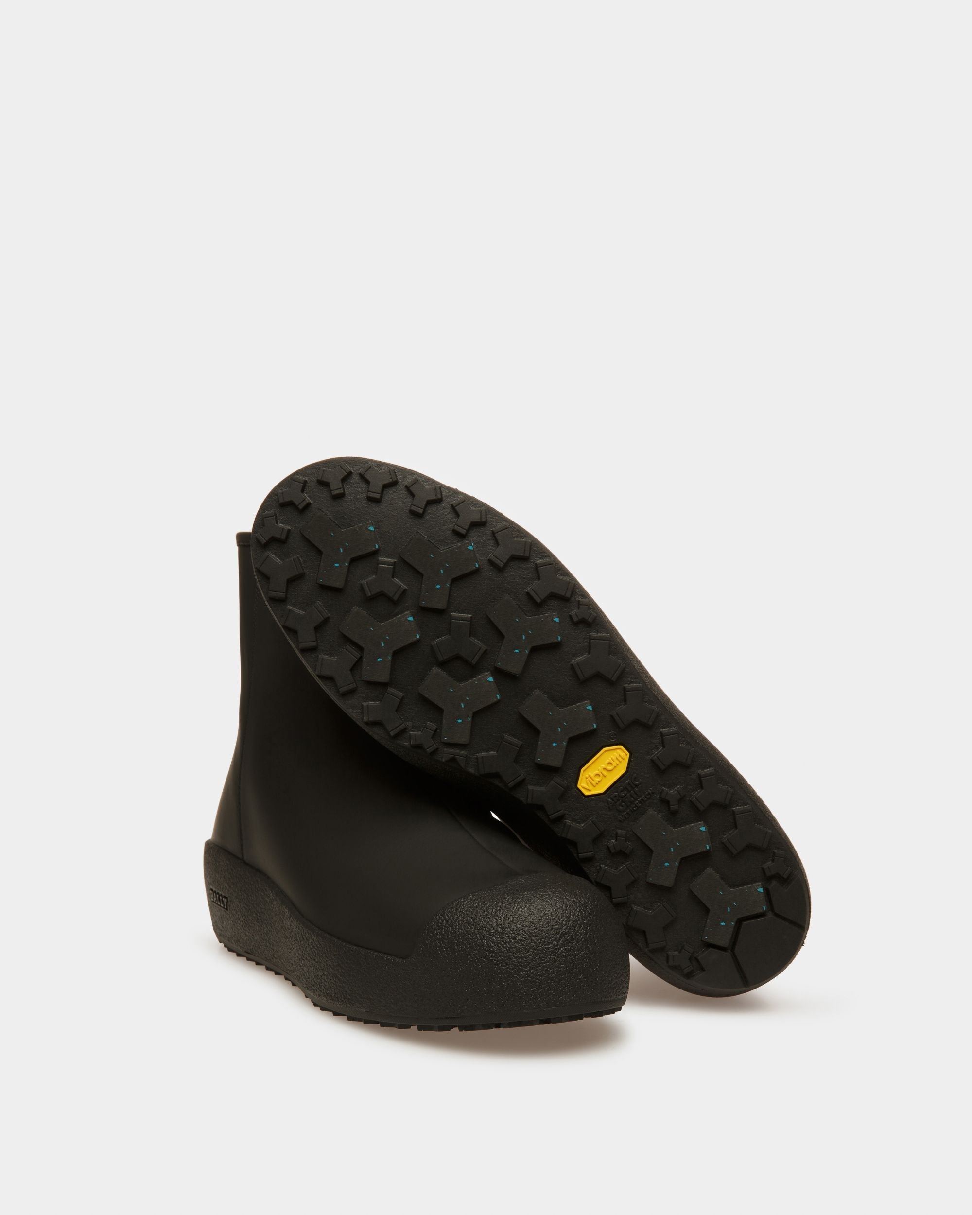 Bally Global - Curling Collection Bootie in Black Rubberized Leather - Black
