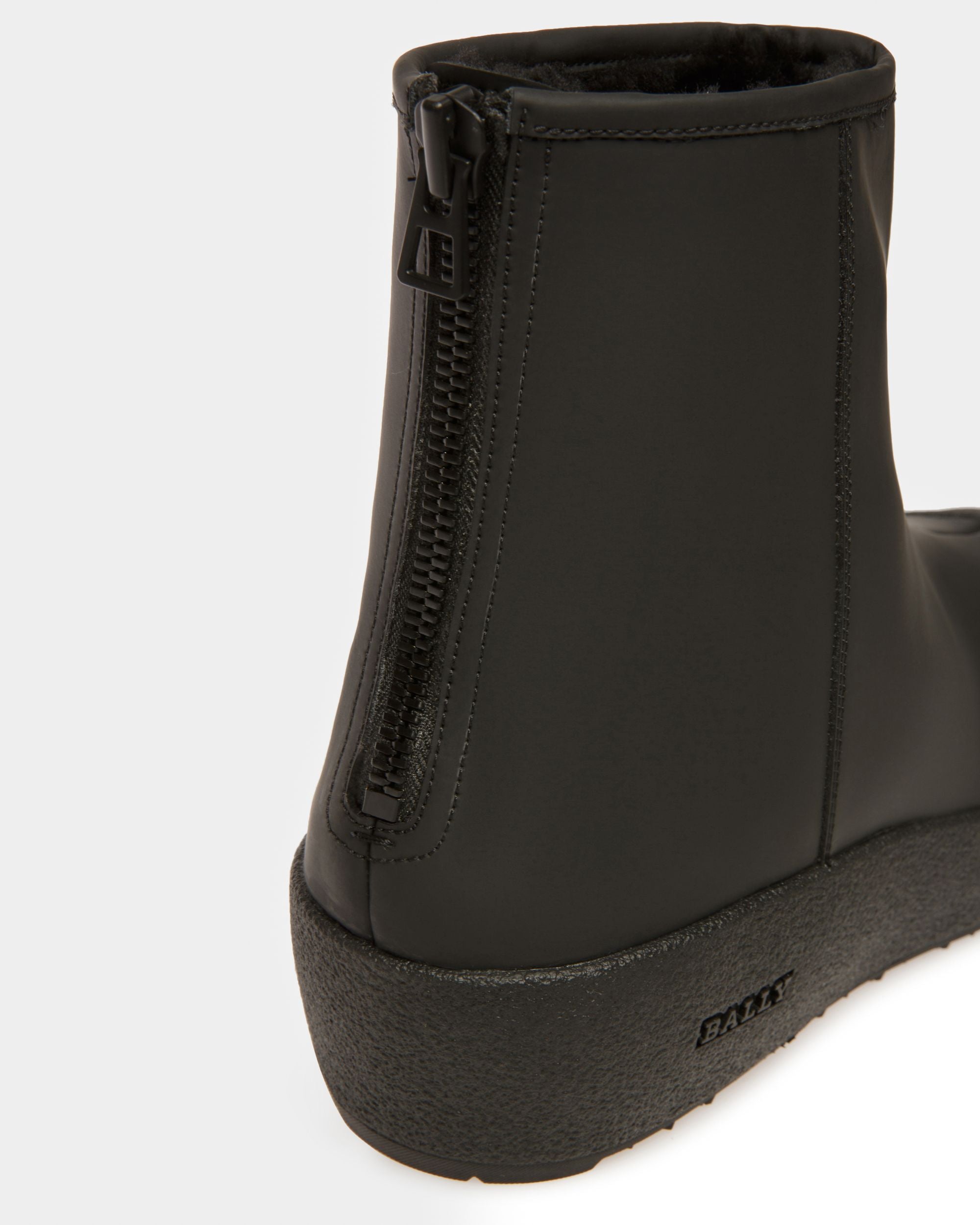 Bally Global - Curling Collection Bootie in Black Rubberized Leather - Black