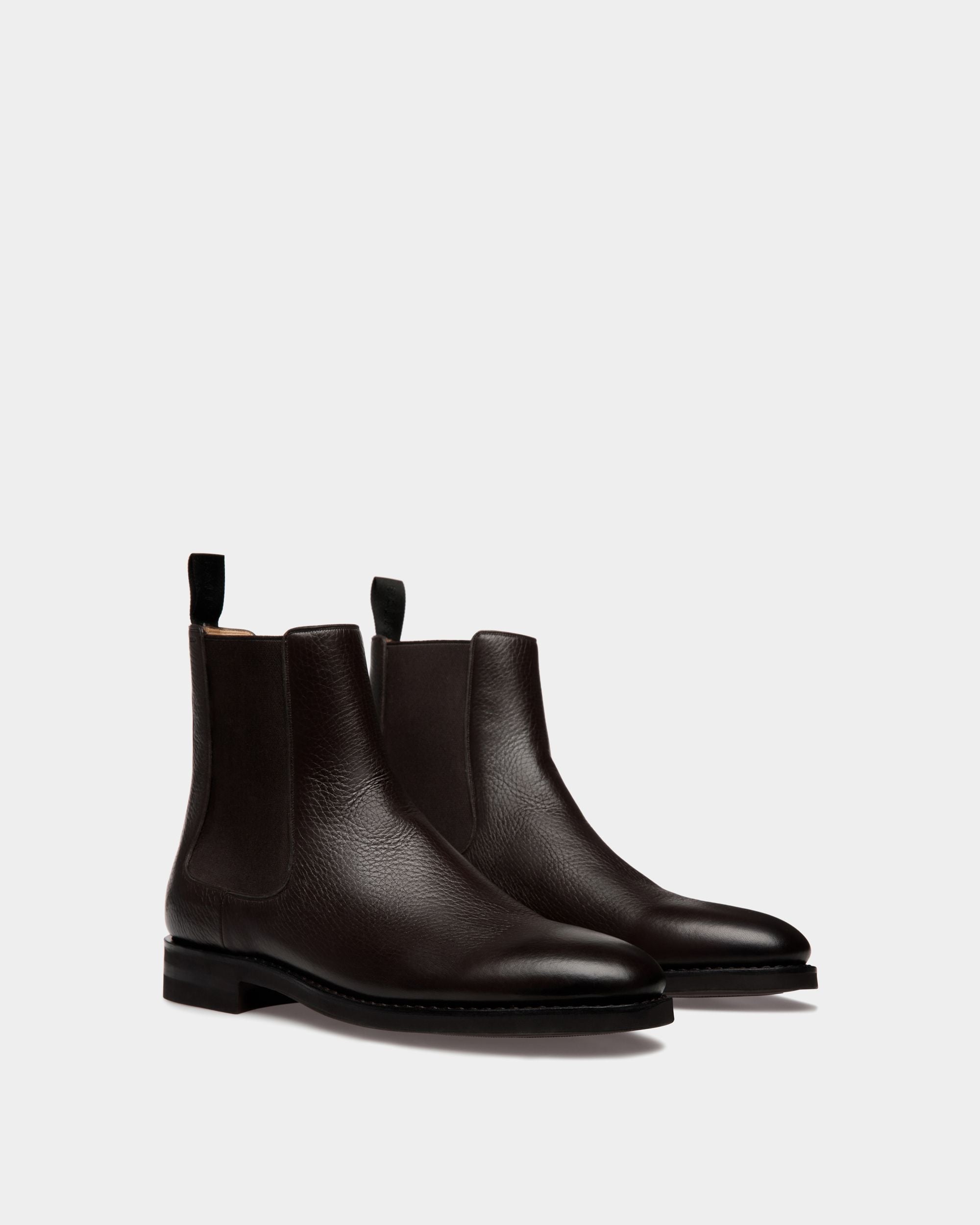 Bally Global - Bottine Scribe Un En Cuir De Cerf Ebano - Marron