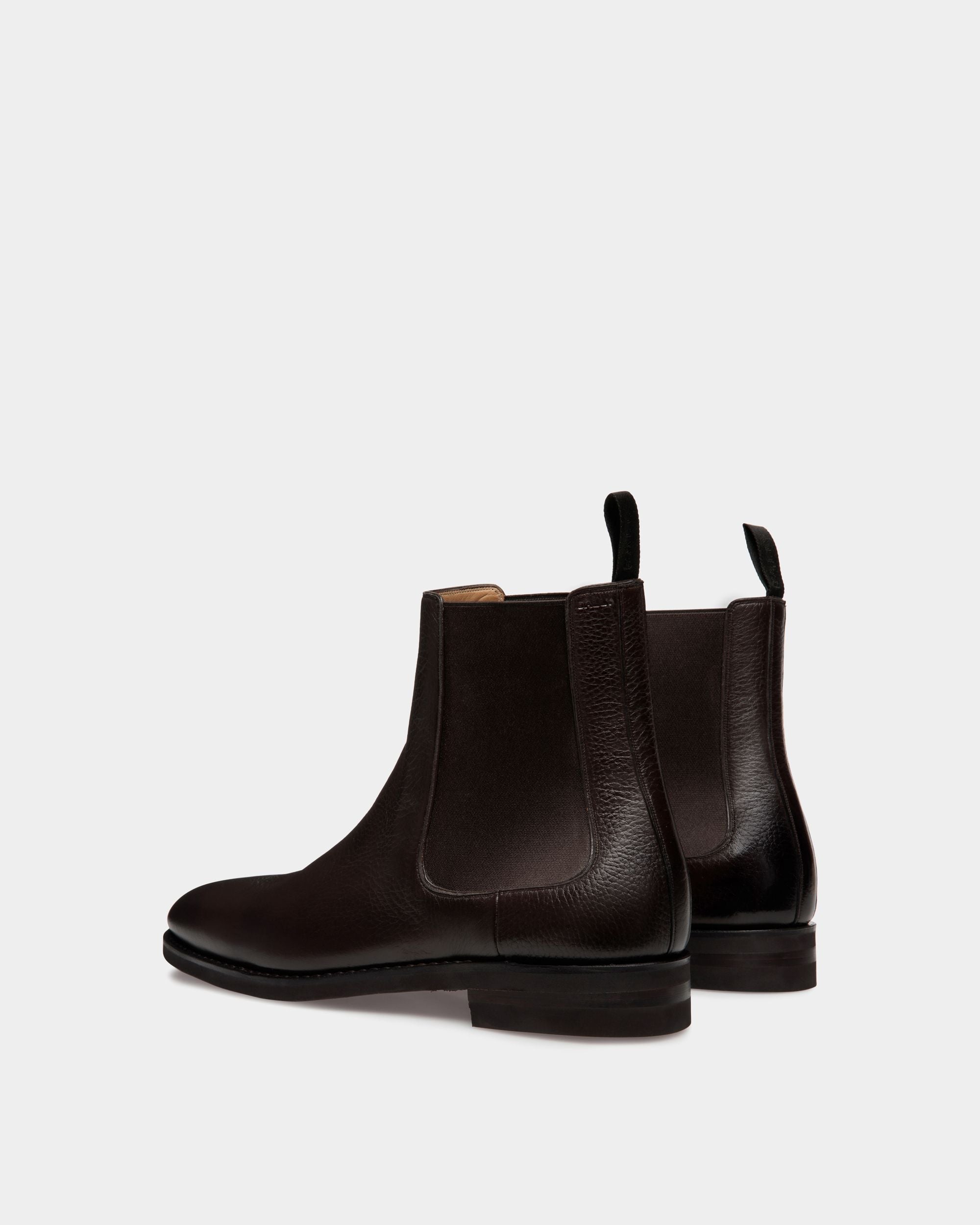 Bally Global - Bottine Scribe Un En Cuir De Cerf Ebano - Marron
